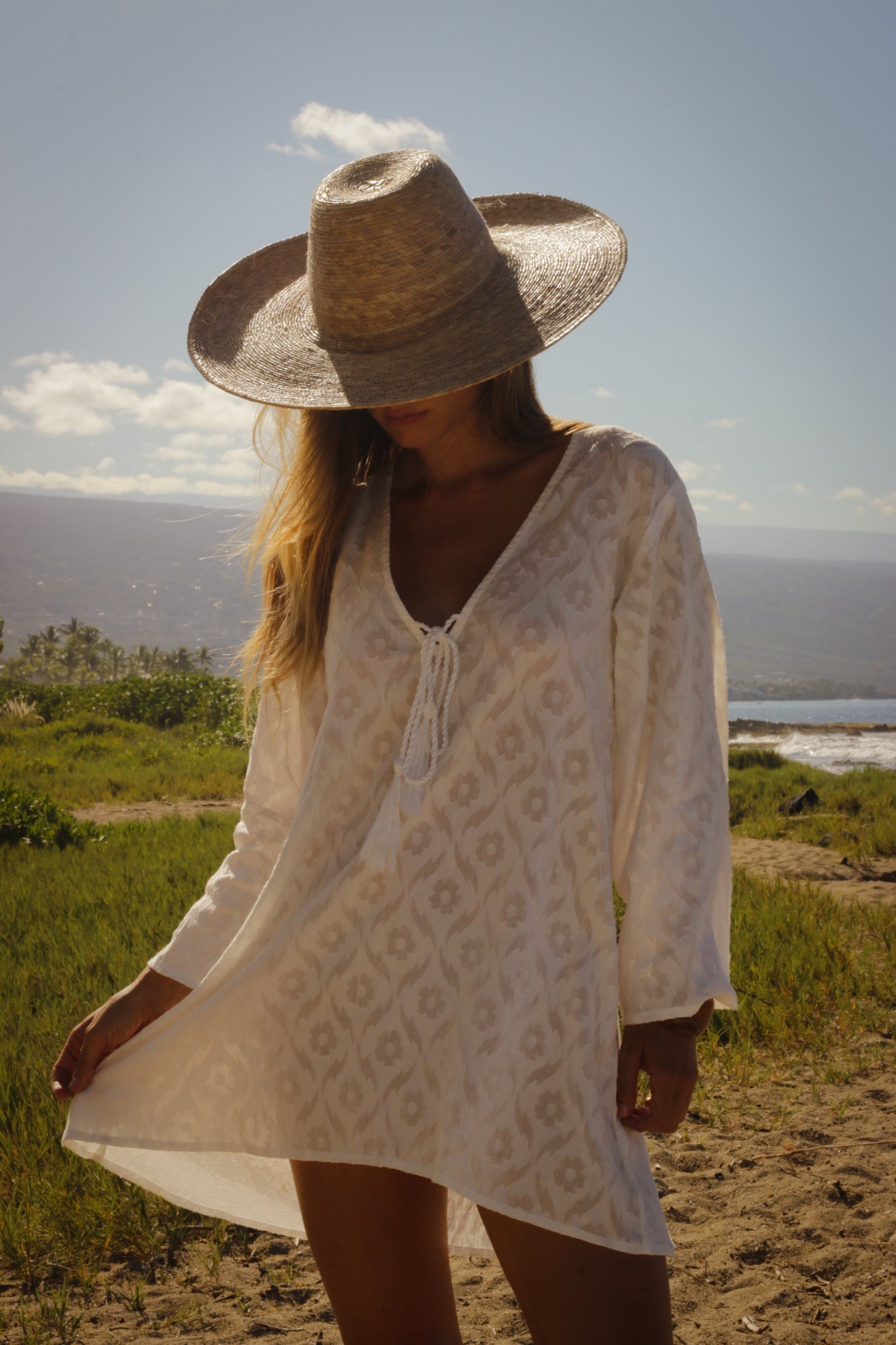 Siena Bell Sleeve Dress - White by Sitano