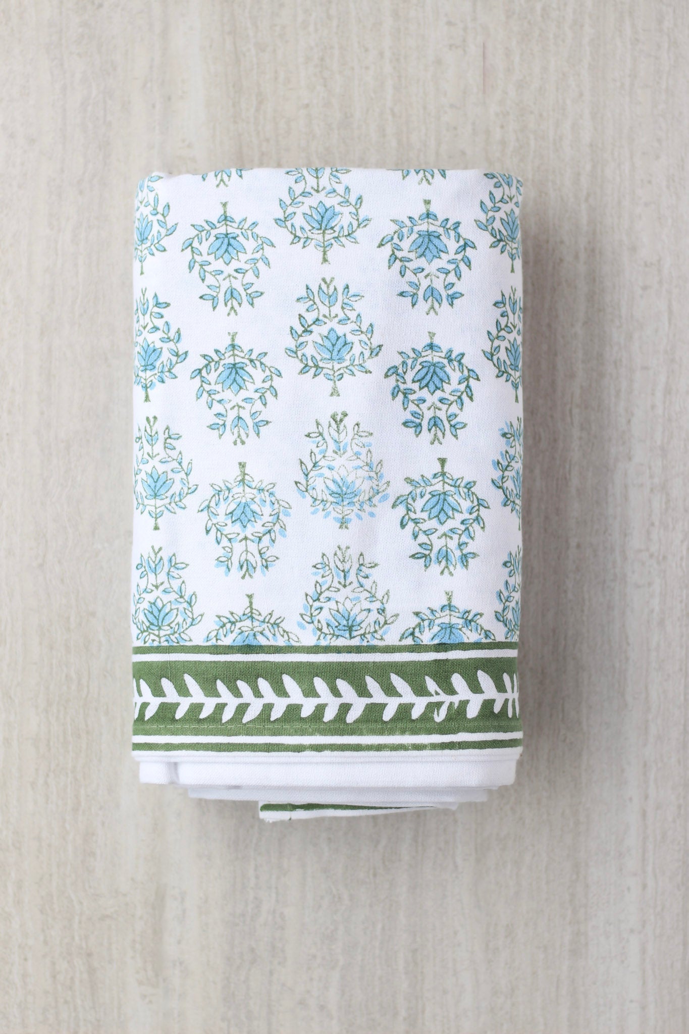 Tablecloth - Lotus, Sage & Uniform Blue by Mended