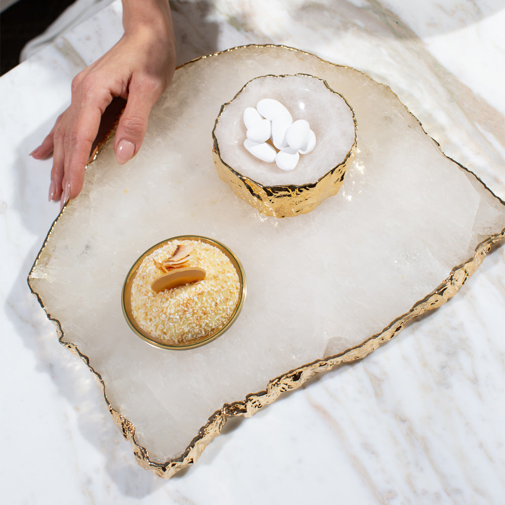 Kiva Platter, Crystal & Gold by ANNA New York