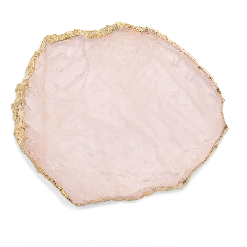 Kiva Platter, Rose Quartz & Gold by ANNA New York