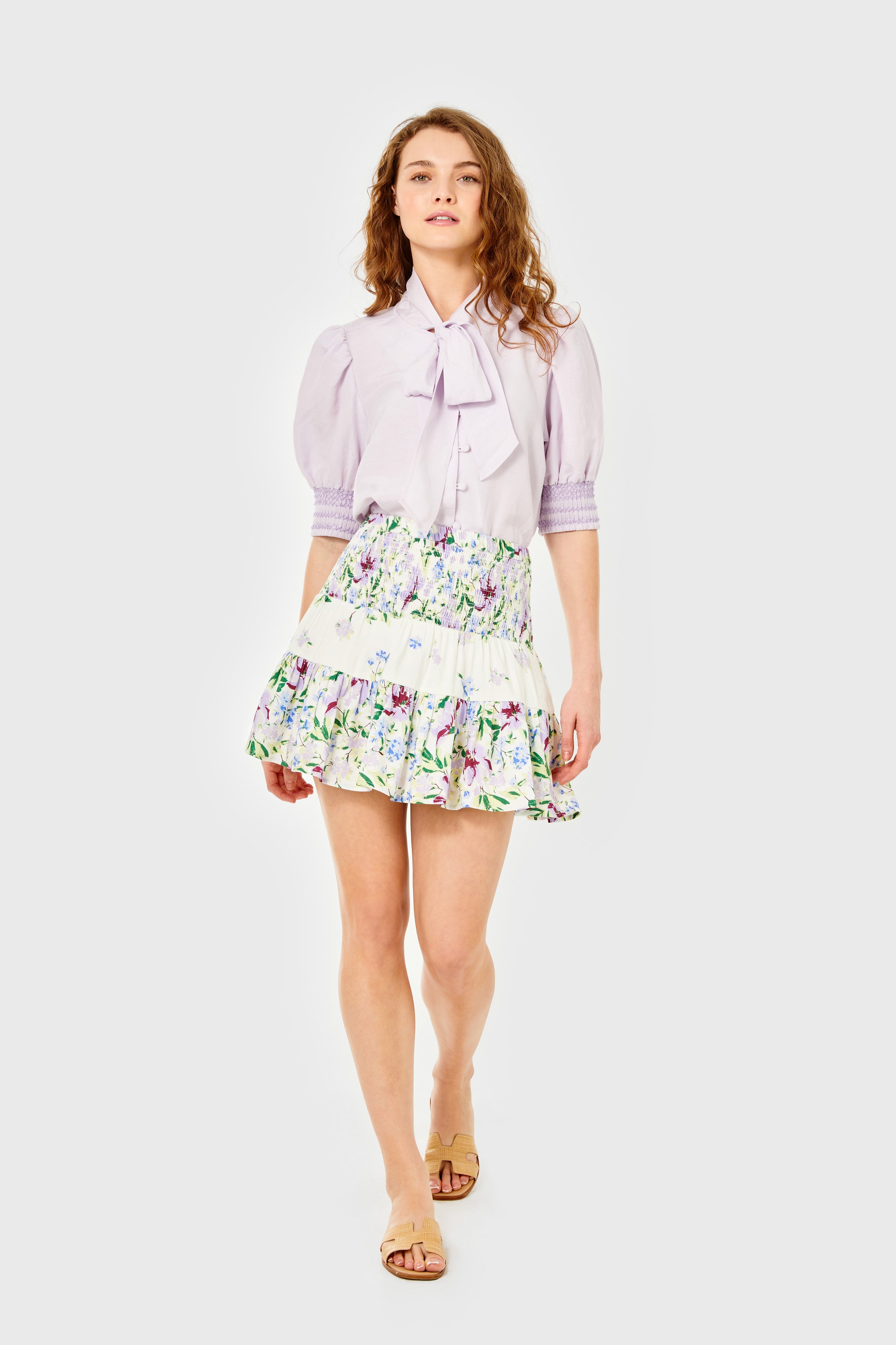 Kylie Skirt-Linen-Fleurs de Provence by Cartolina