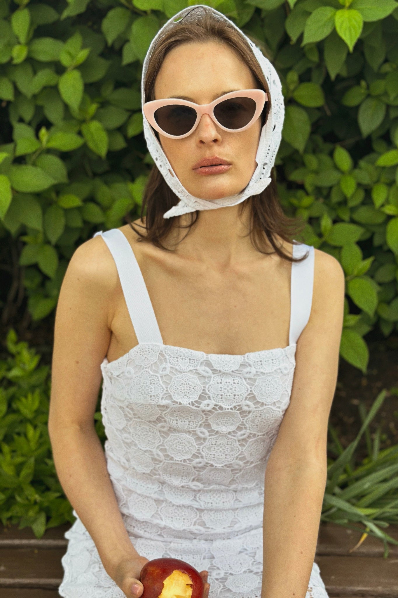 Kira Doily Lace Mini Dress - Pure White by Miguelina