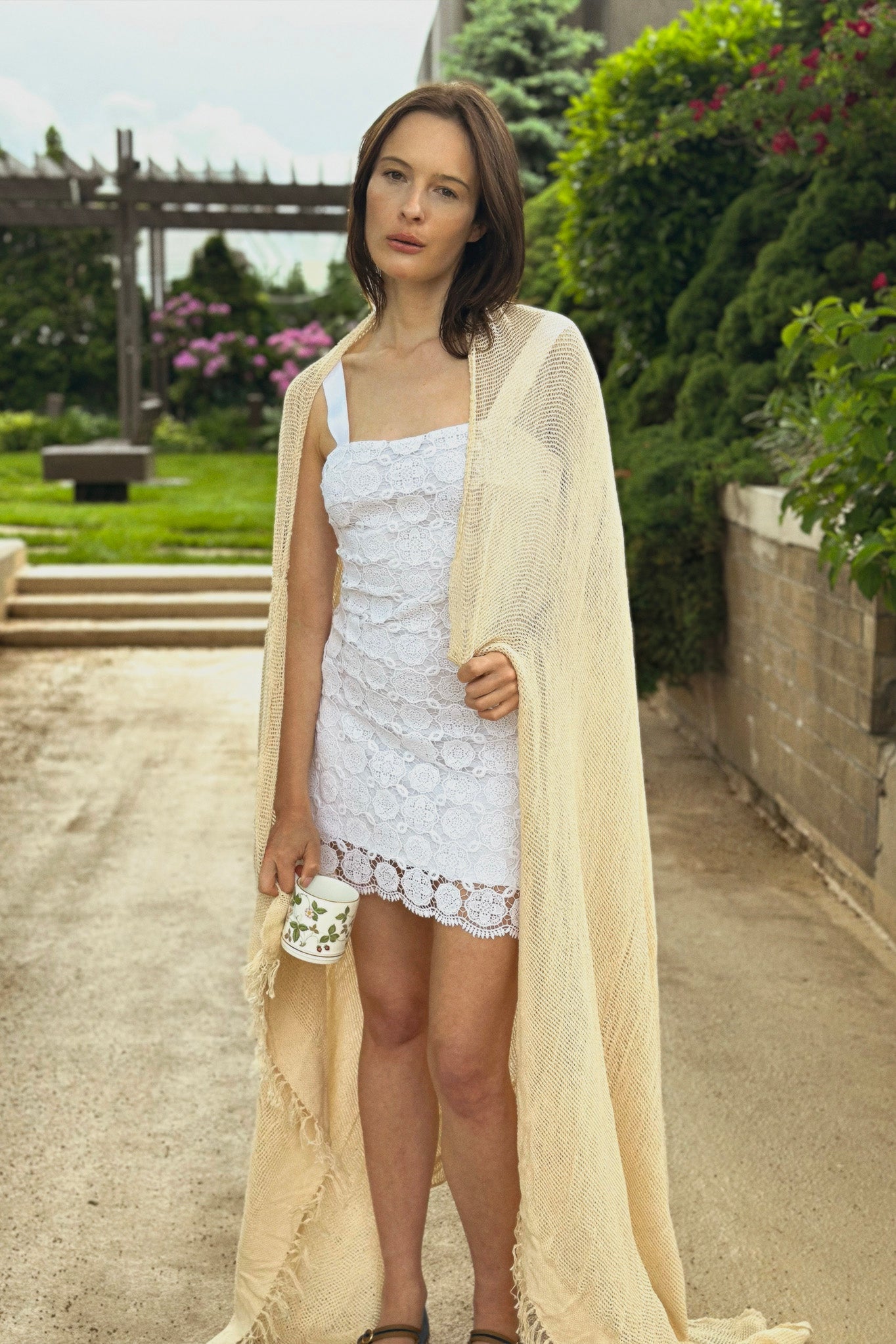Kira Doily Lace Mini Dress - Pure White by Miguelina