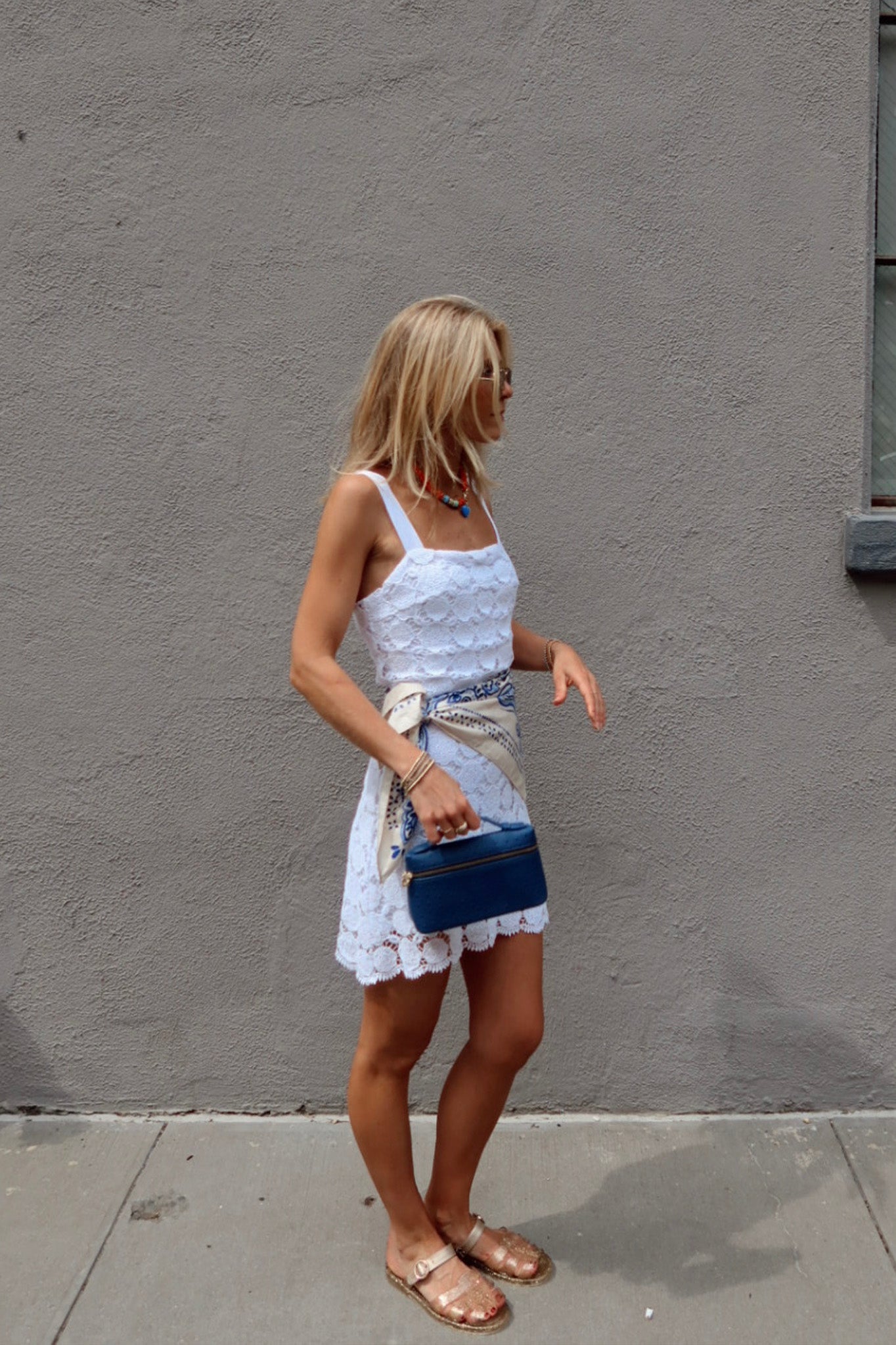 Kira Doily Lace Mini Dress - Pure White by Miguelina