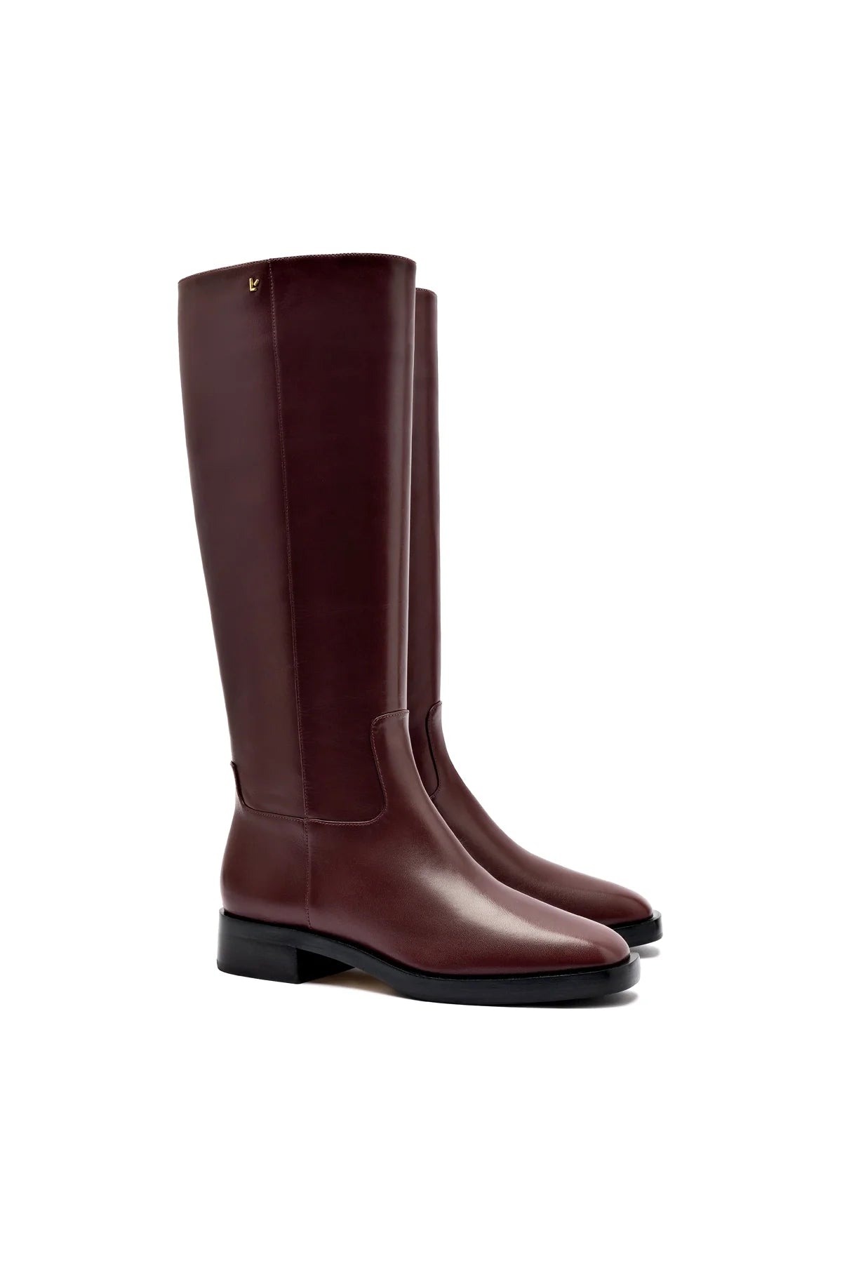 Anne Boot In Burgundy Leather by Larroudé