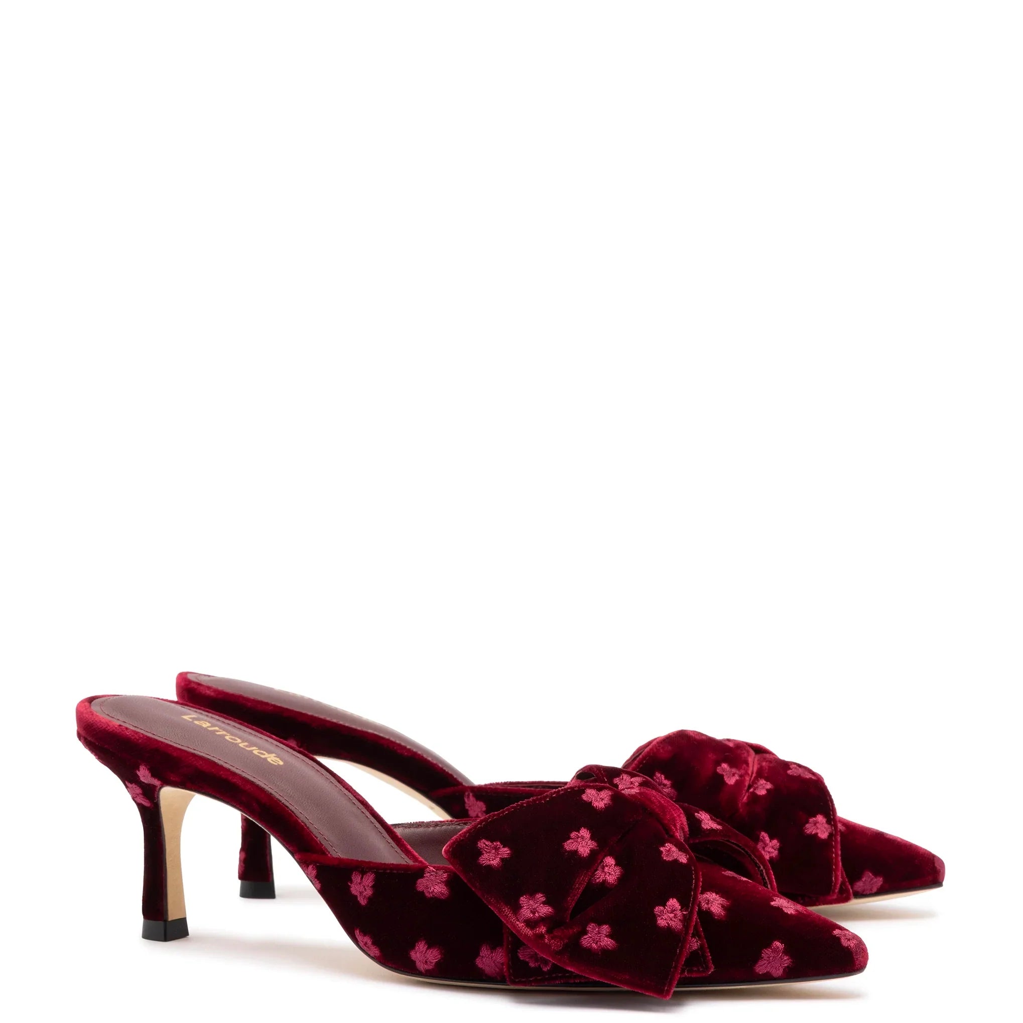 Mini Elle Pump In Wine Velvet by Larroudé