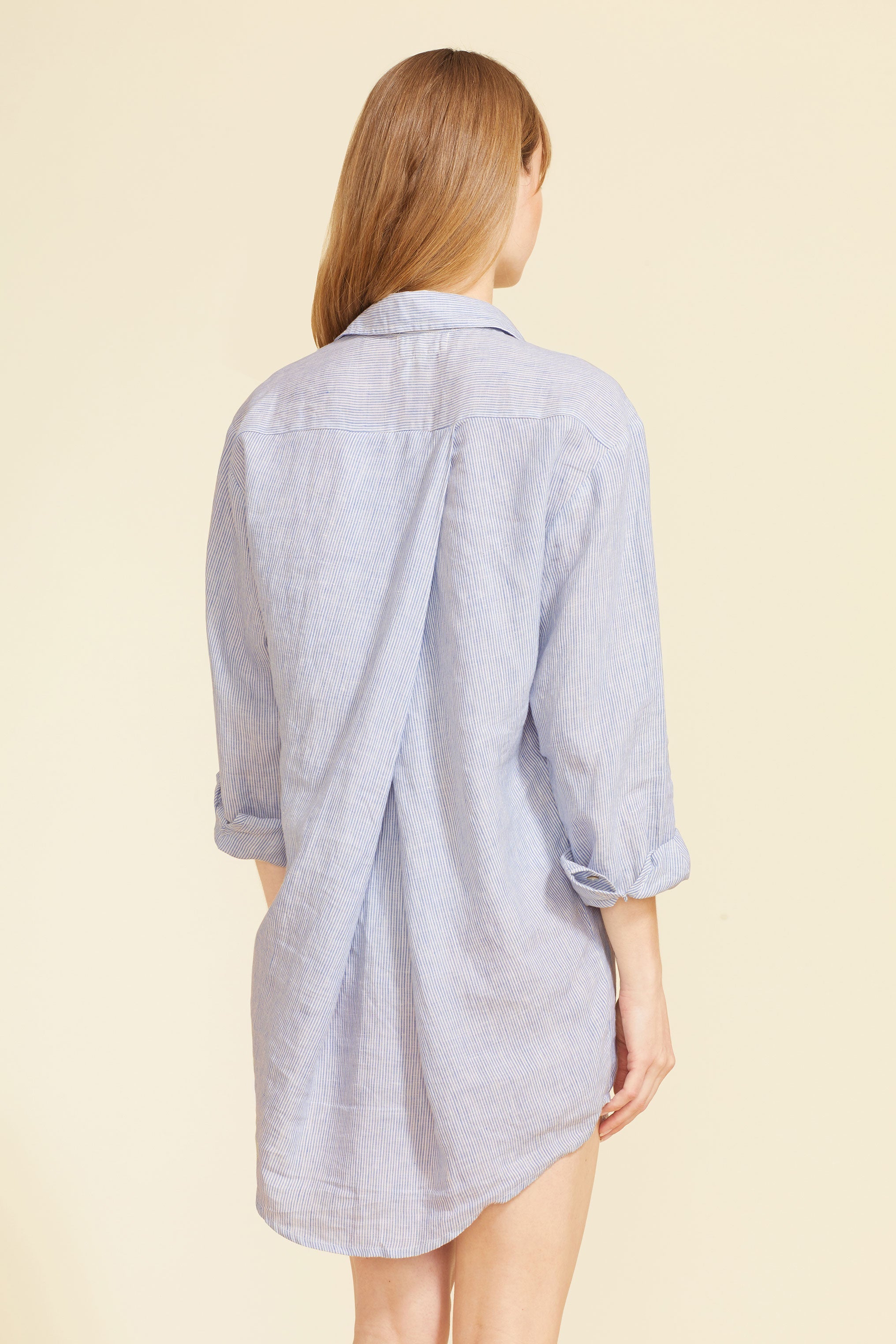 Lido Shirt Dress - Light Blue Stripes by Sitano