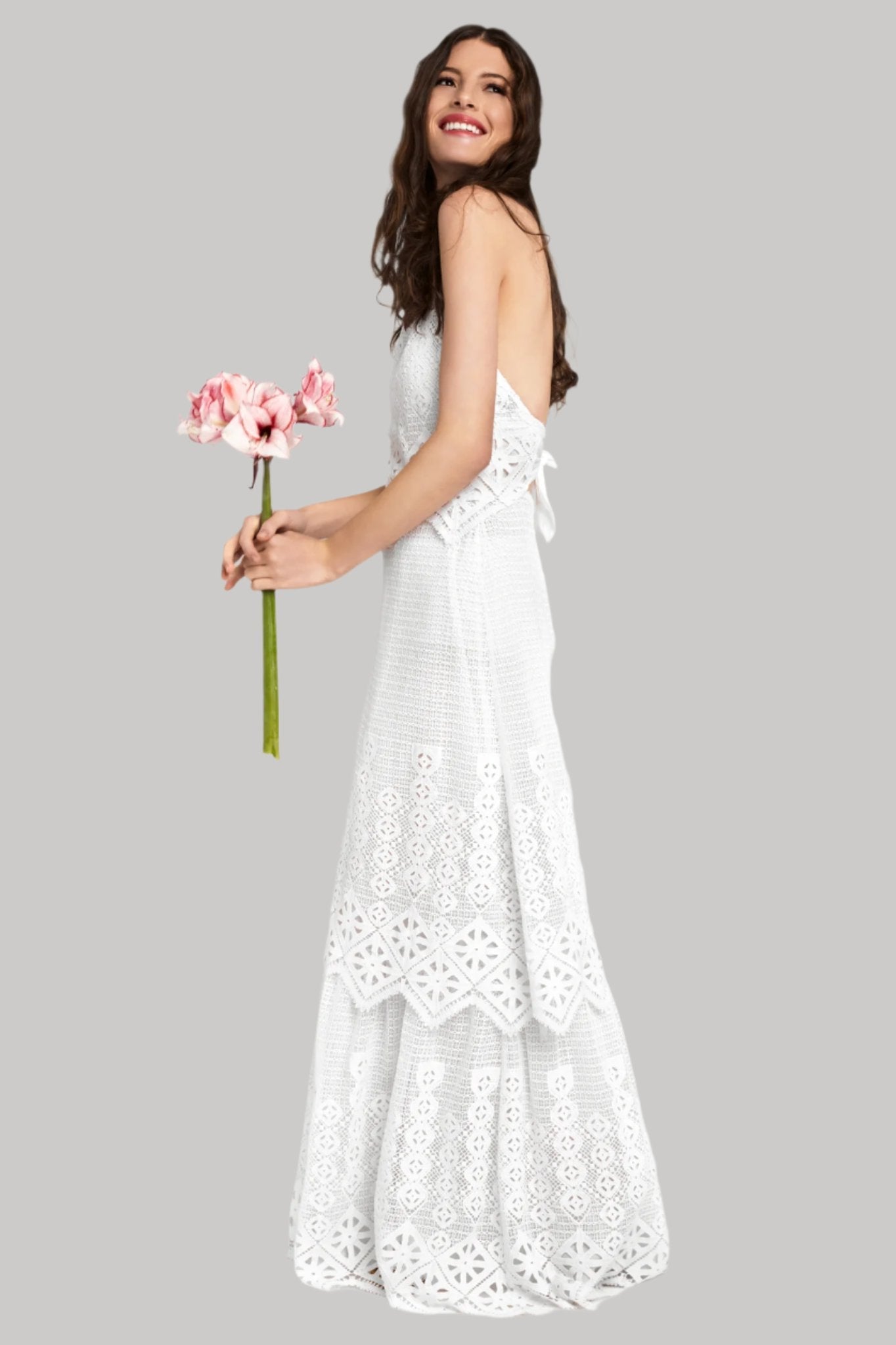 Edna Tiered Halter Dress by Miguelina