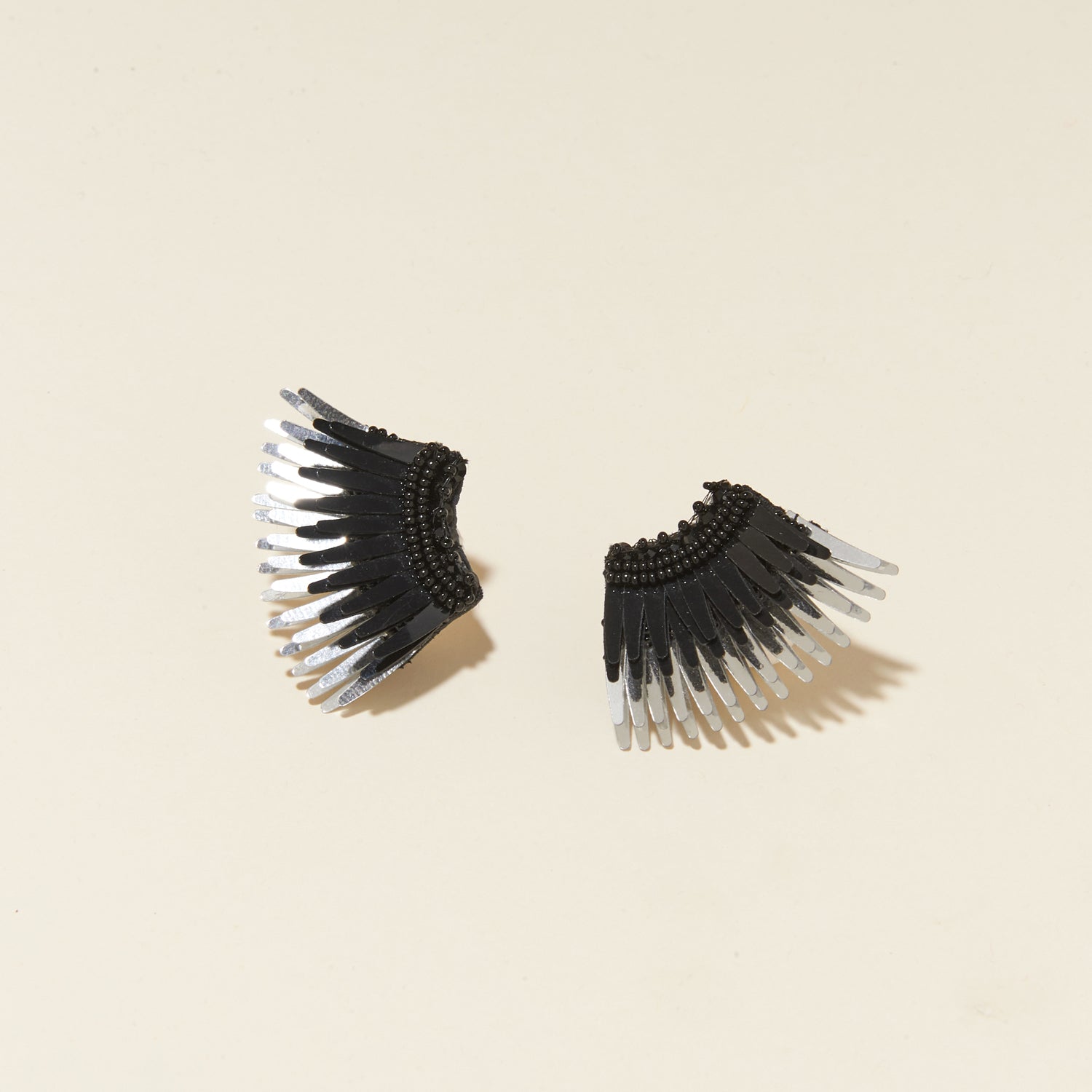 Mini Madeline Earrings Black Silver by Mignonne Gavigan