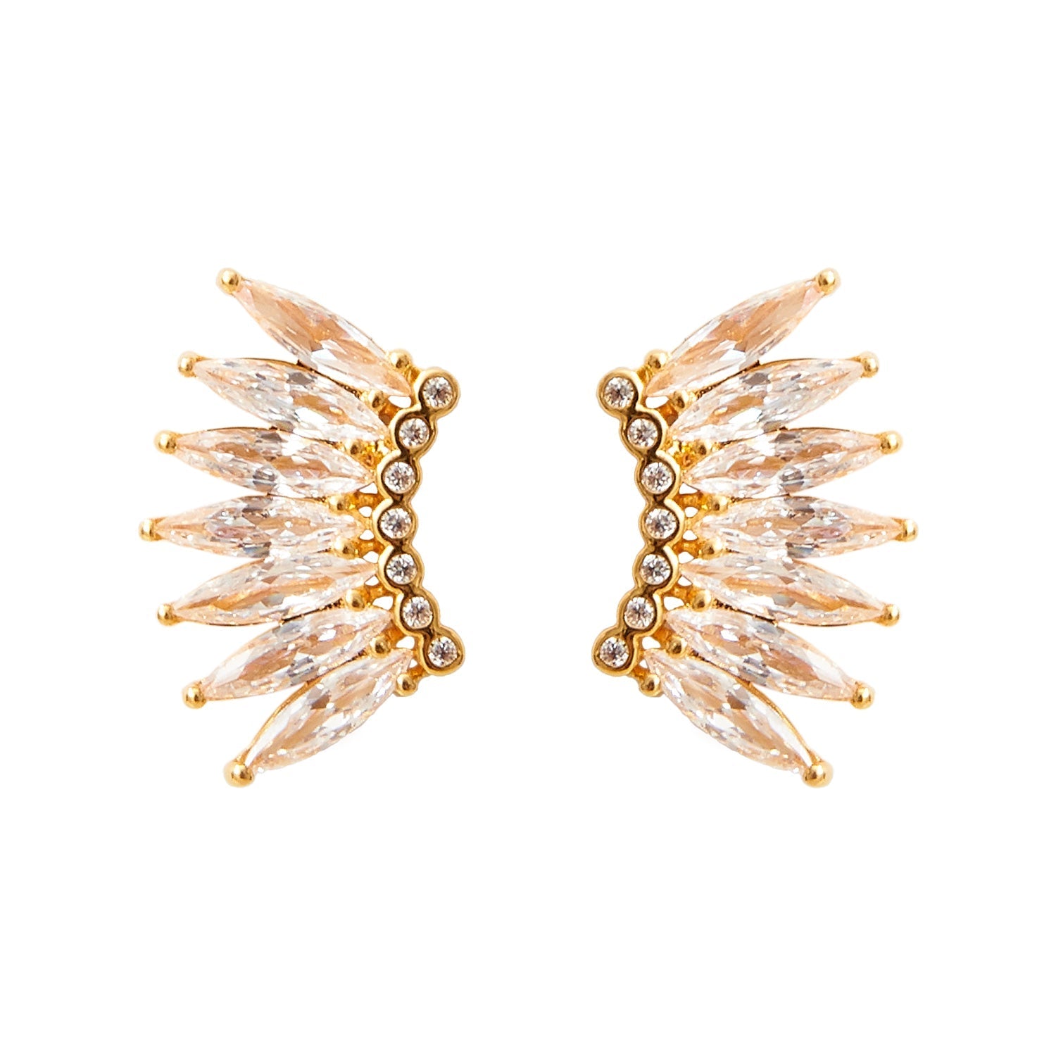 Petite Crystal Madeline Earrings Gold by Mignonne Gavigan