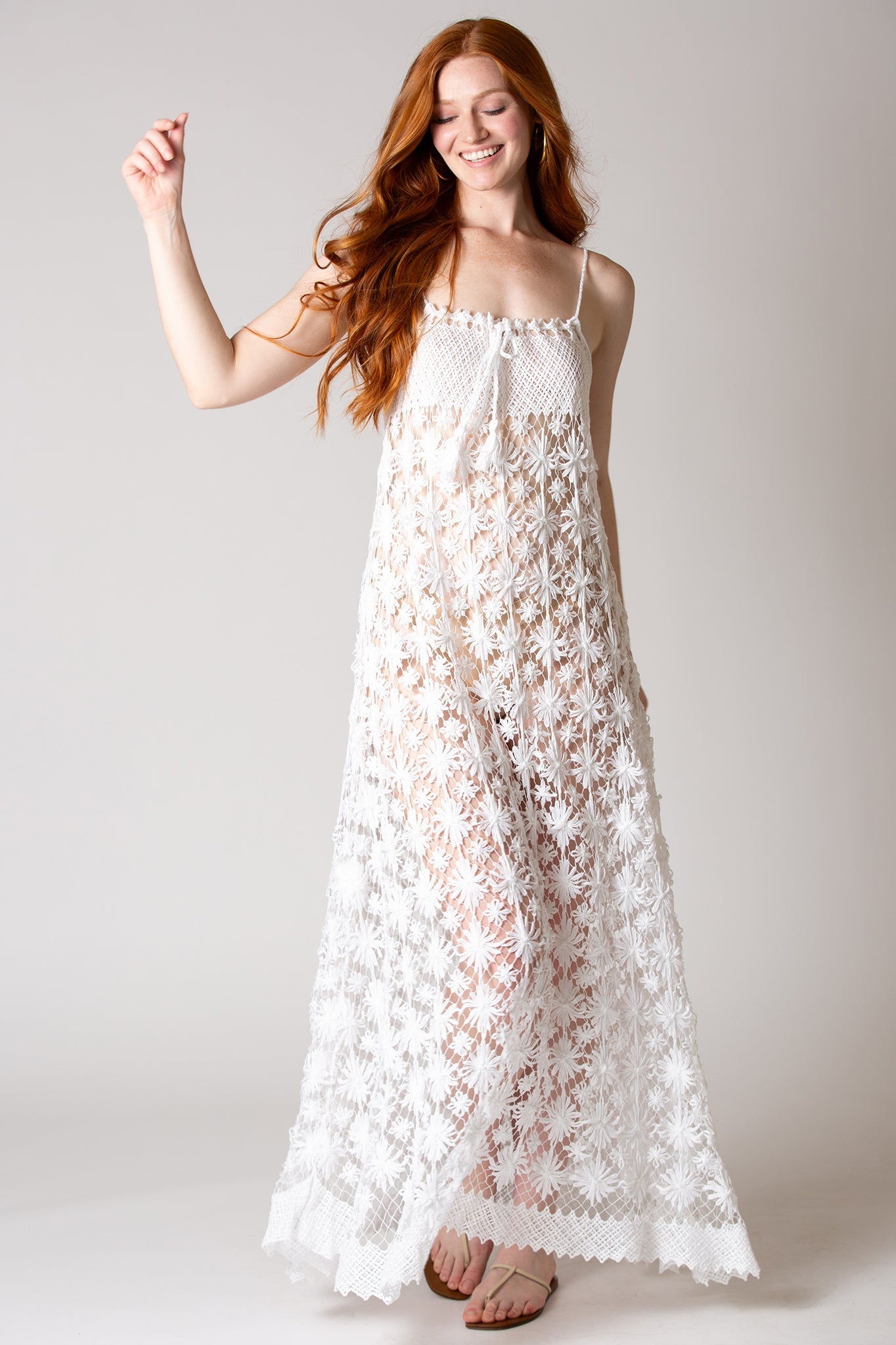 Handmade outlet white lace dress