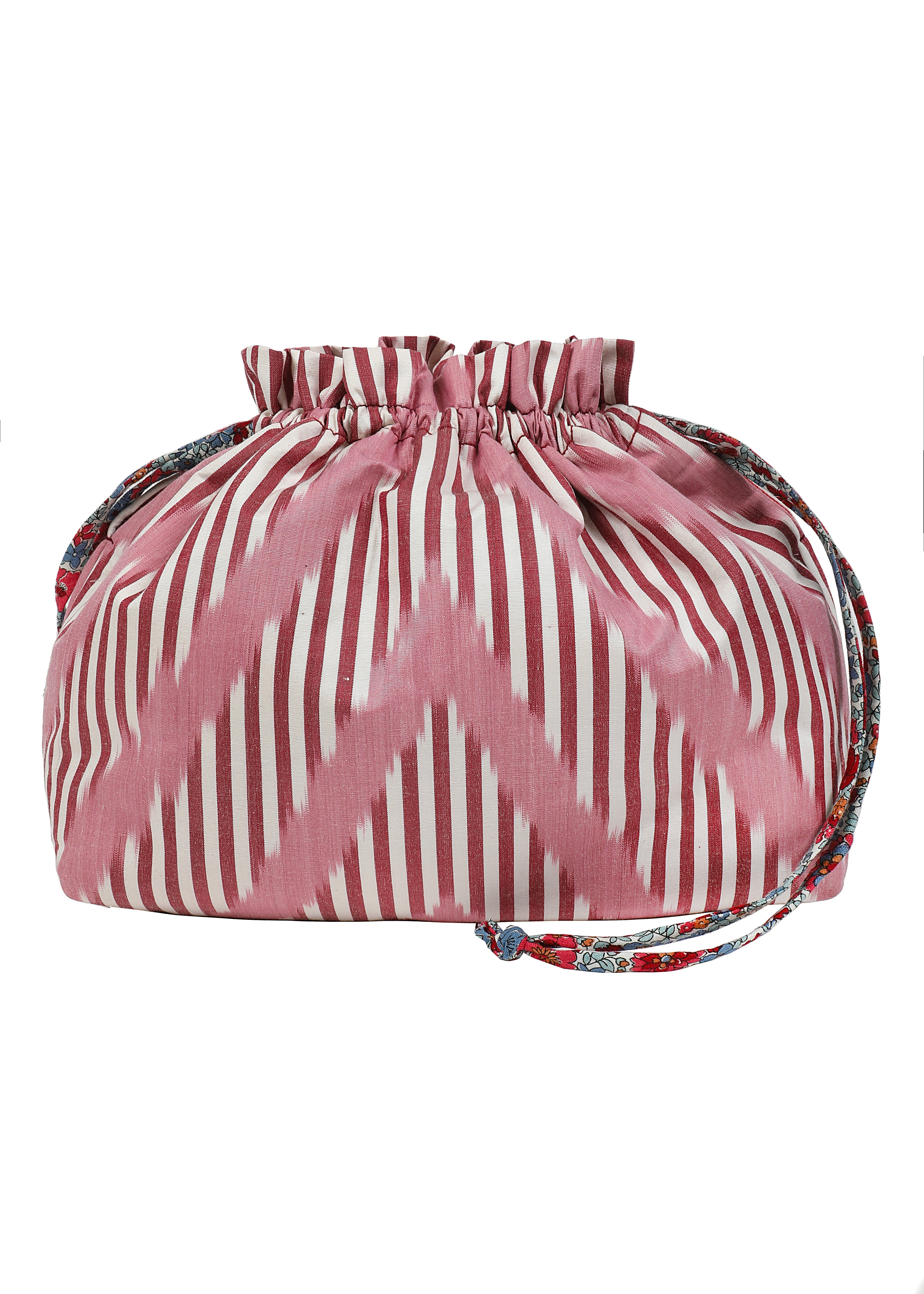 Stanwich Silk Ikat Party Purse - Pink, Claret by Larkin Lane