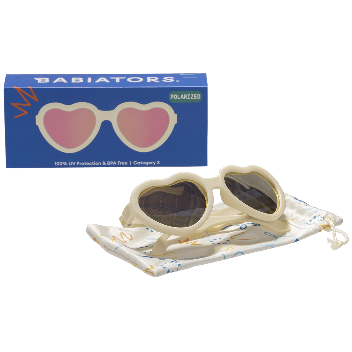 Sweet Cream Heart | Rose Gold Polarized Mirrored Lenses by Babiators