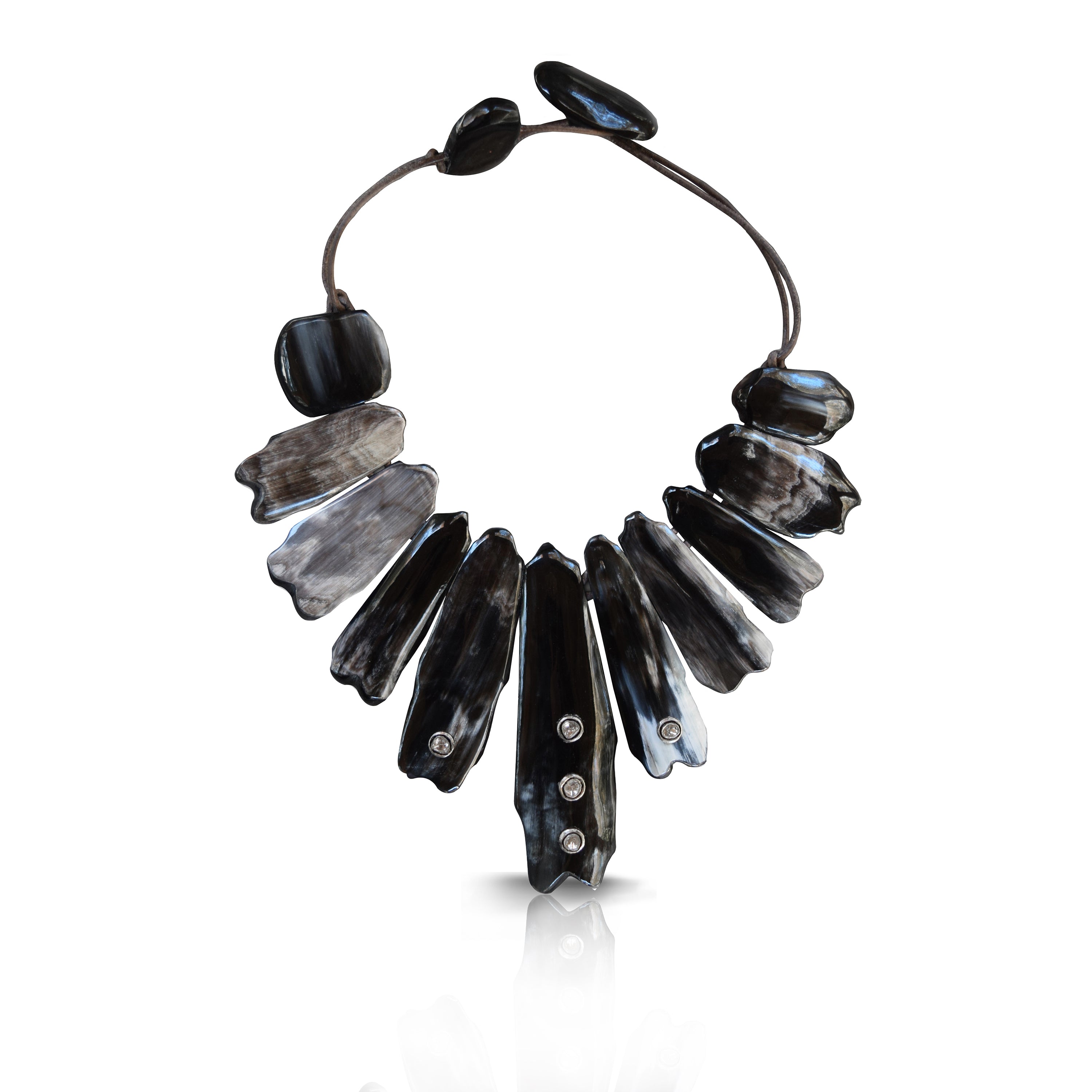 Polished Dark Horn Collar by S.Carter Designs
