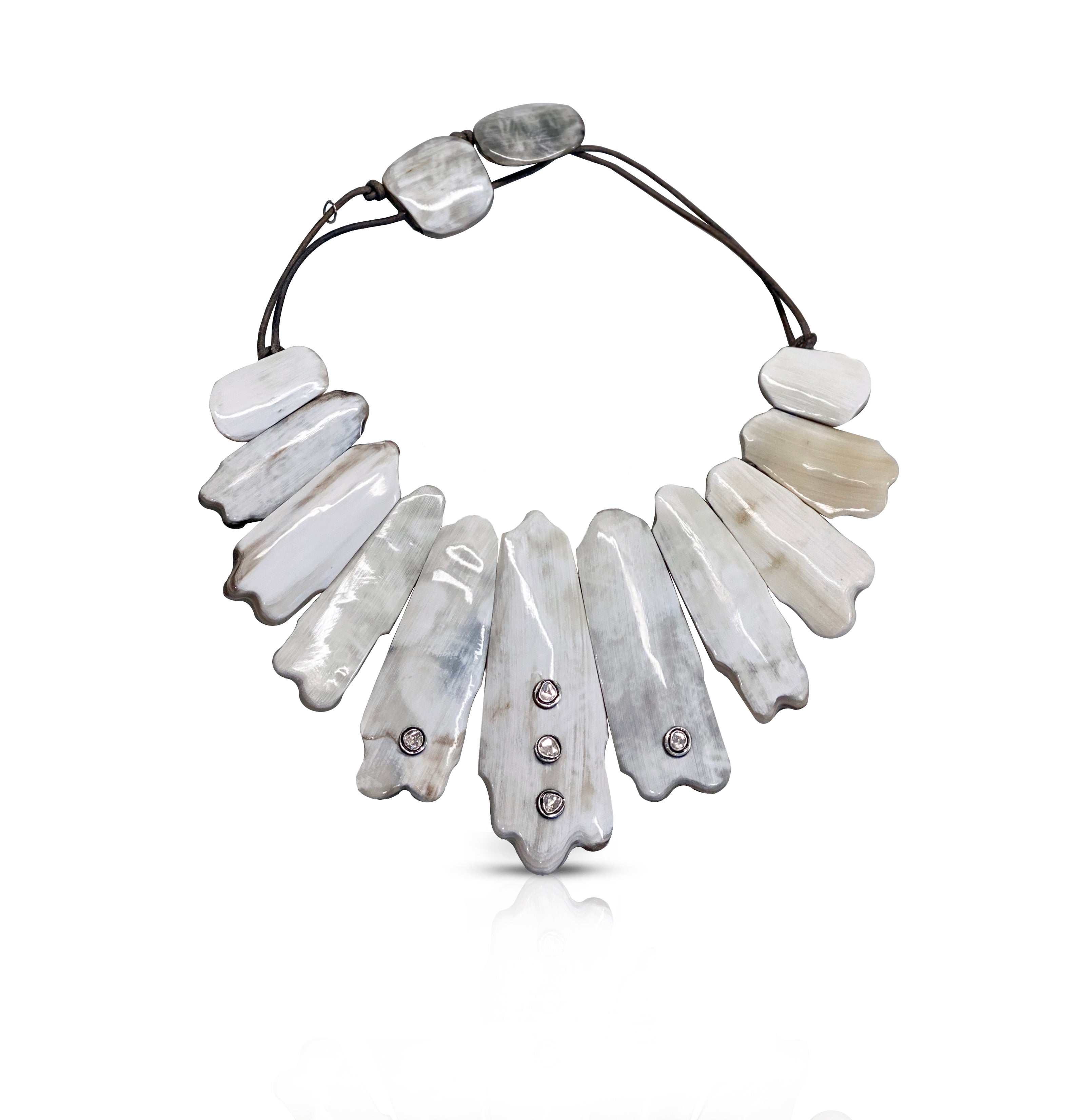 Polished Light Horn Collar by S.Carter Designs