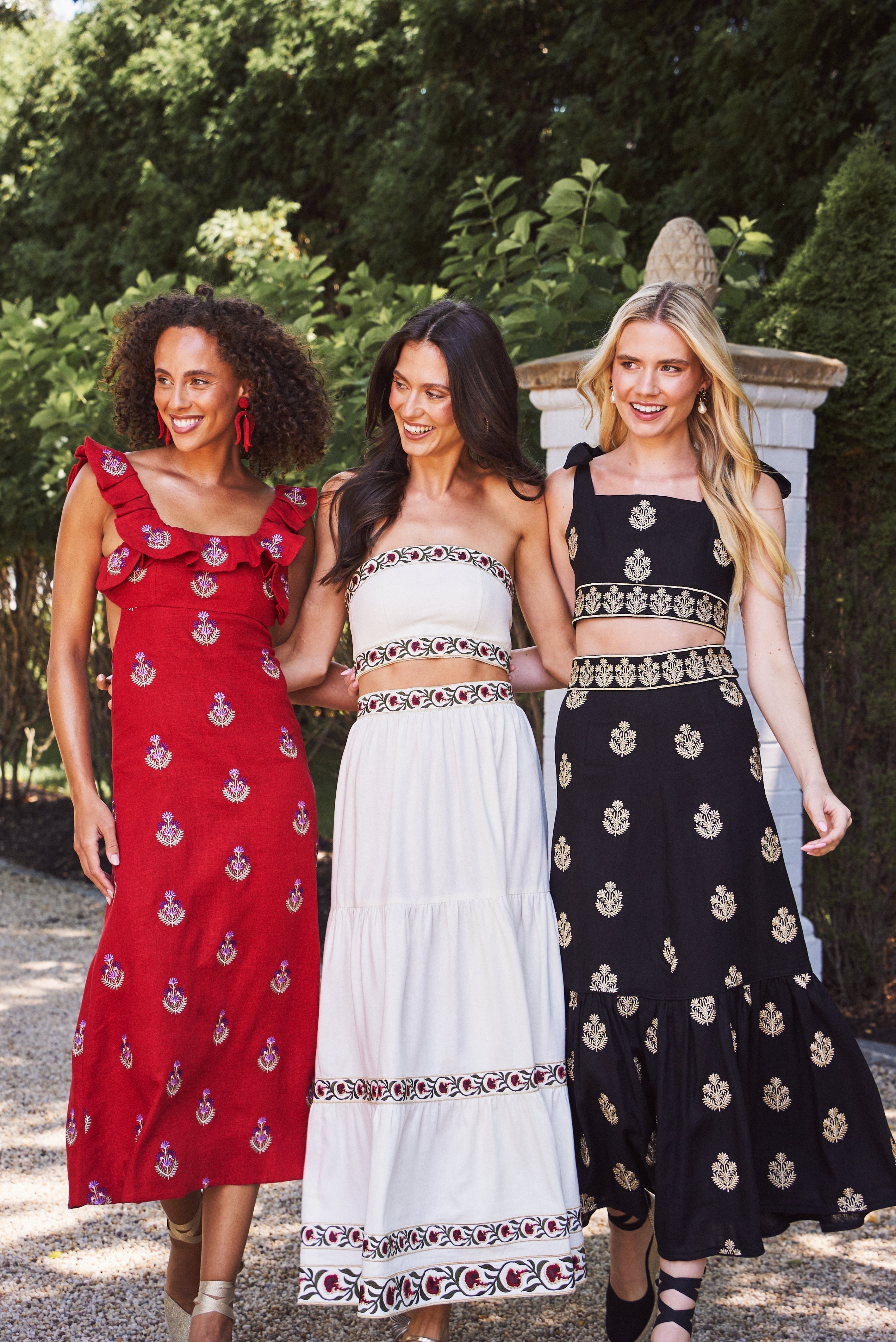 Carnation Crop Top - Ivory & Red by Rosewater House
