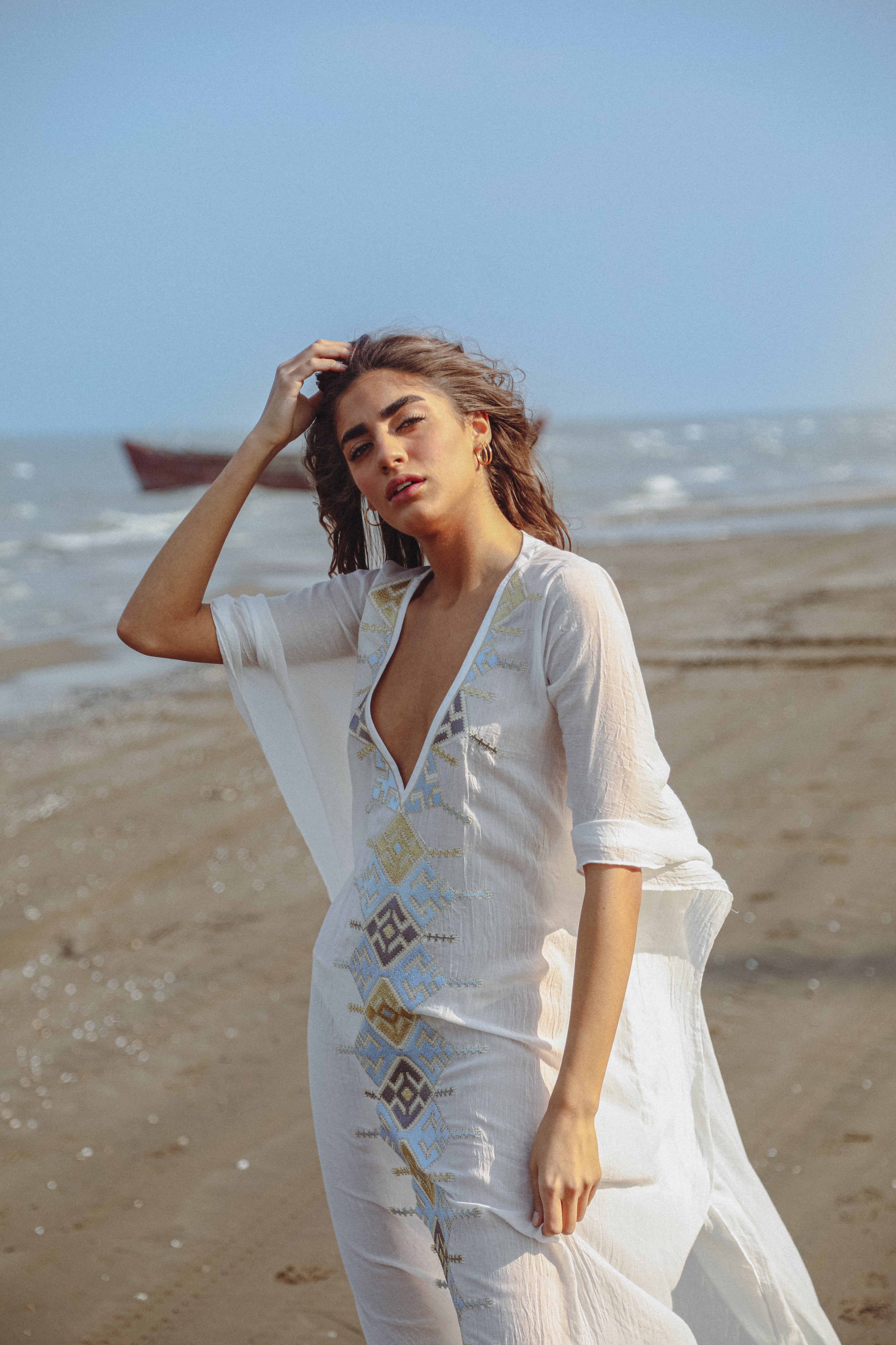 KHAZAR KAFTAN - WHITE by Rosewater House