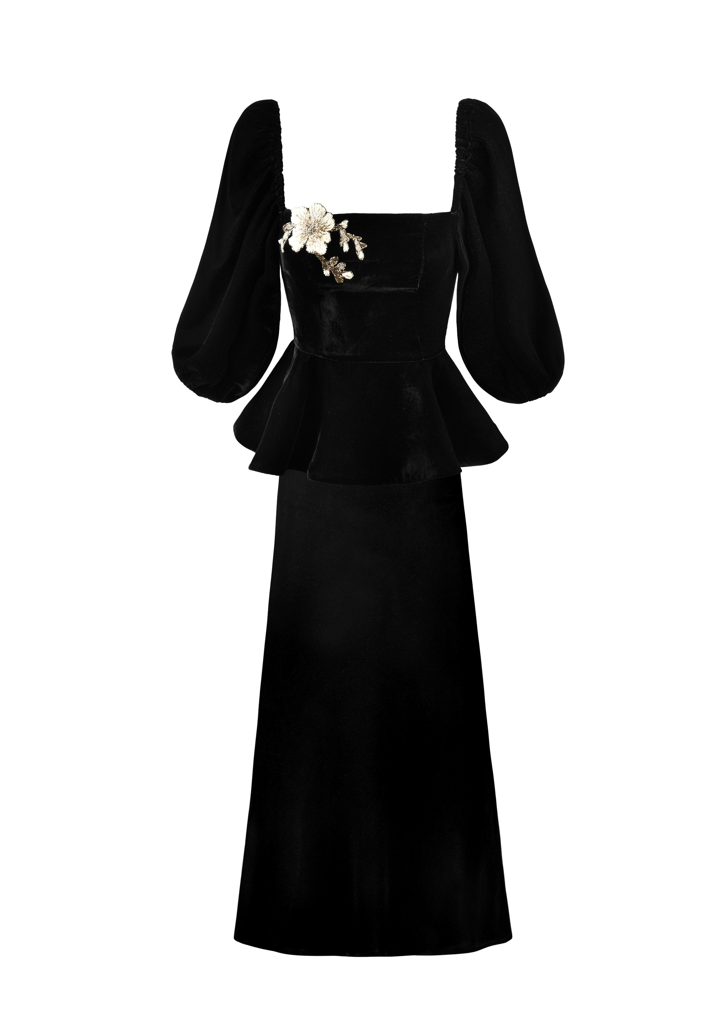 Celeste Midi Skirt - Black by Rosewater House