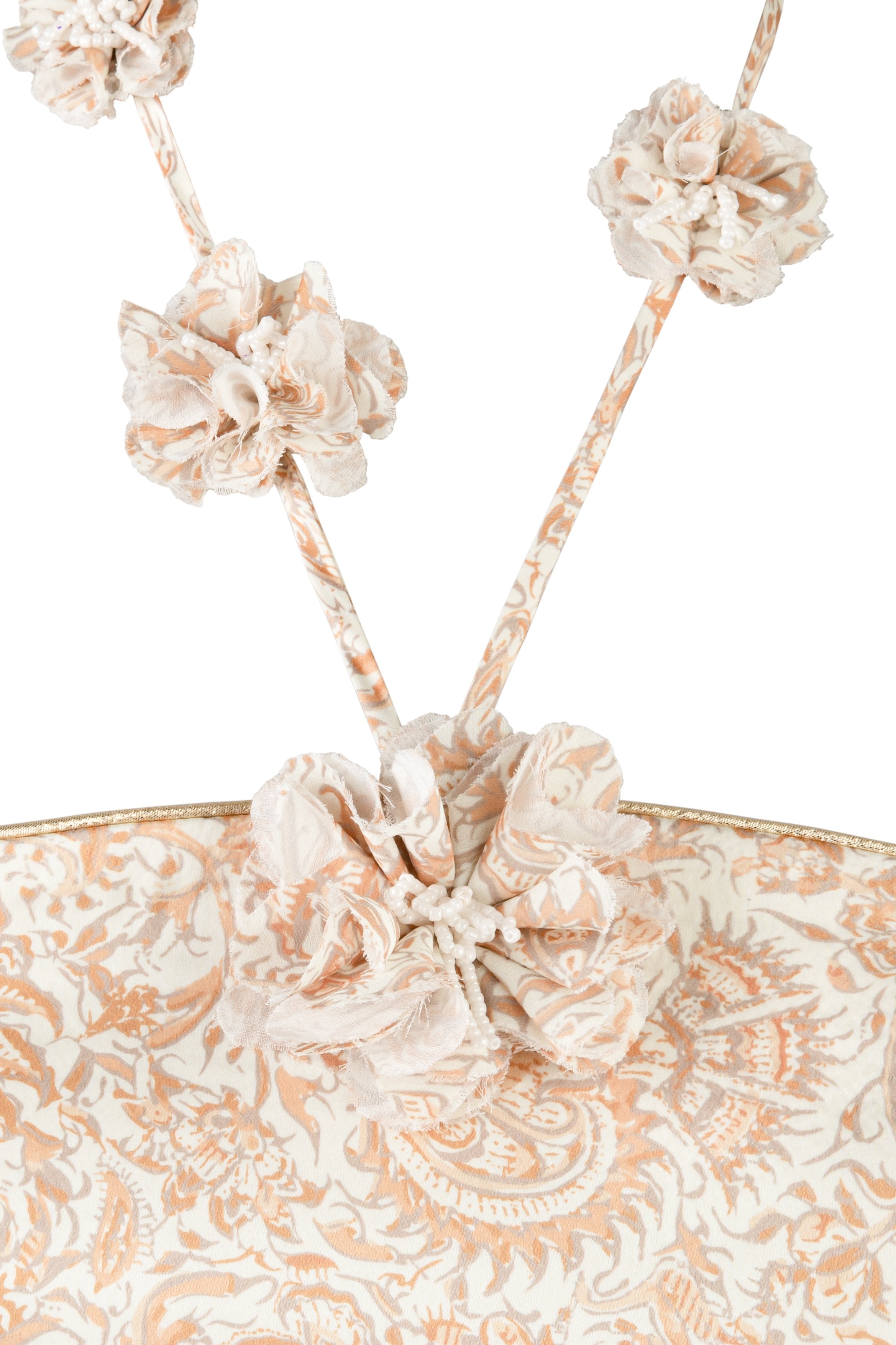 Hava Bustier - Printed Silk Creme by Rosewater House