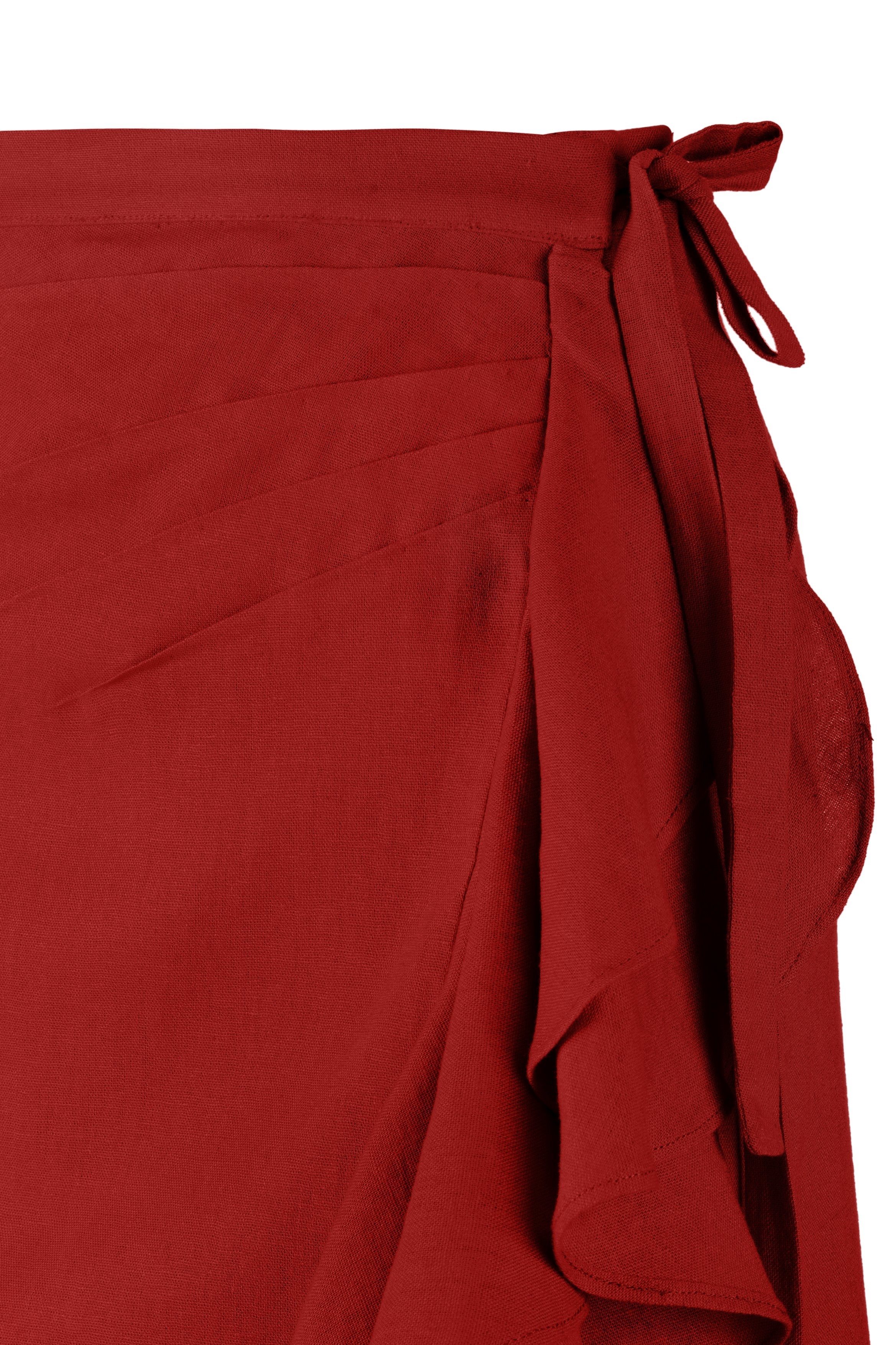 Golestan Ruffle Skirt - Deep Red by Rosewater House