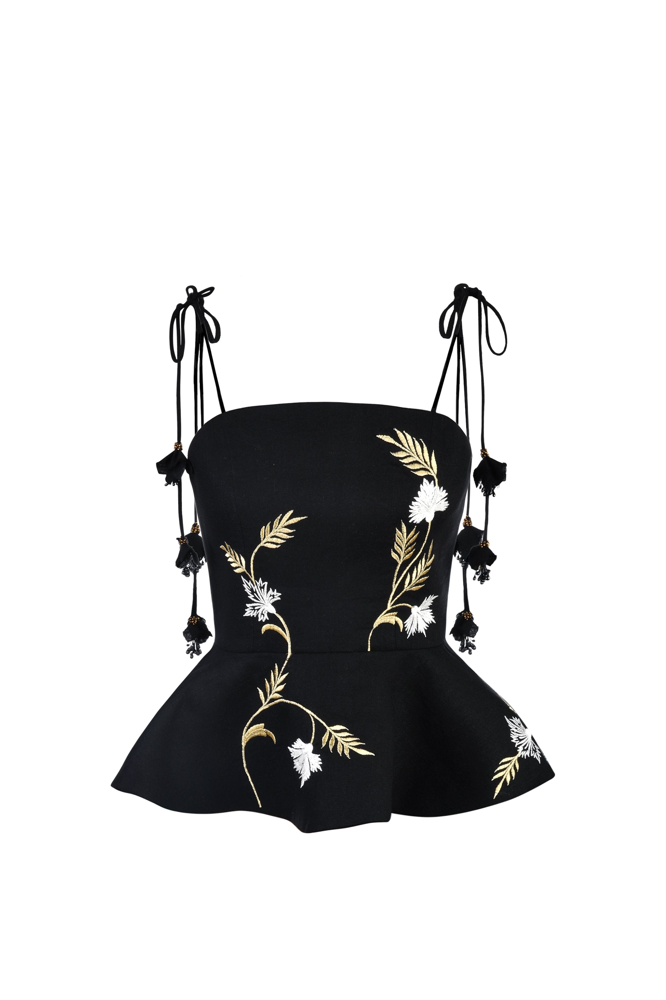 Lily Top - Black & Ivory & Gold by Rosewater House
