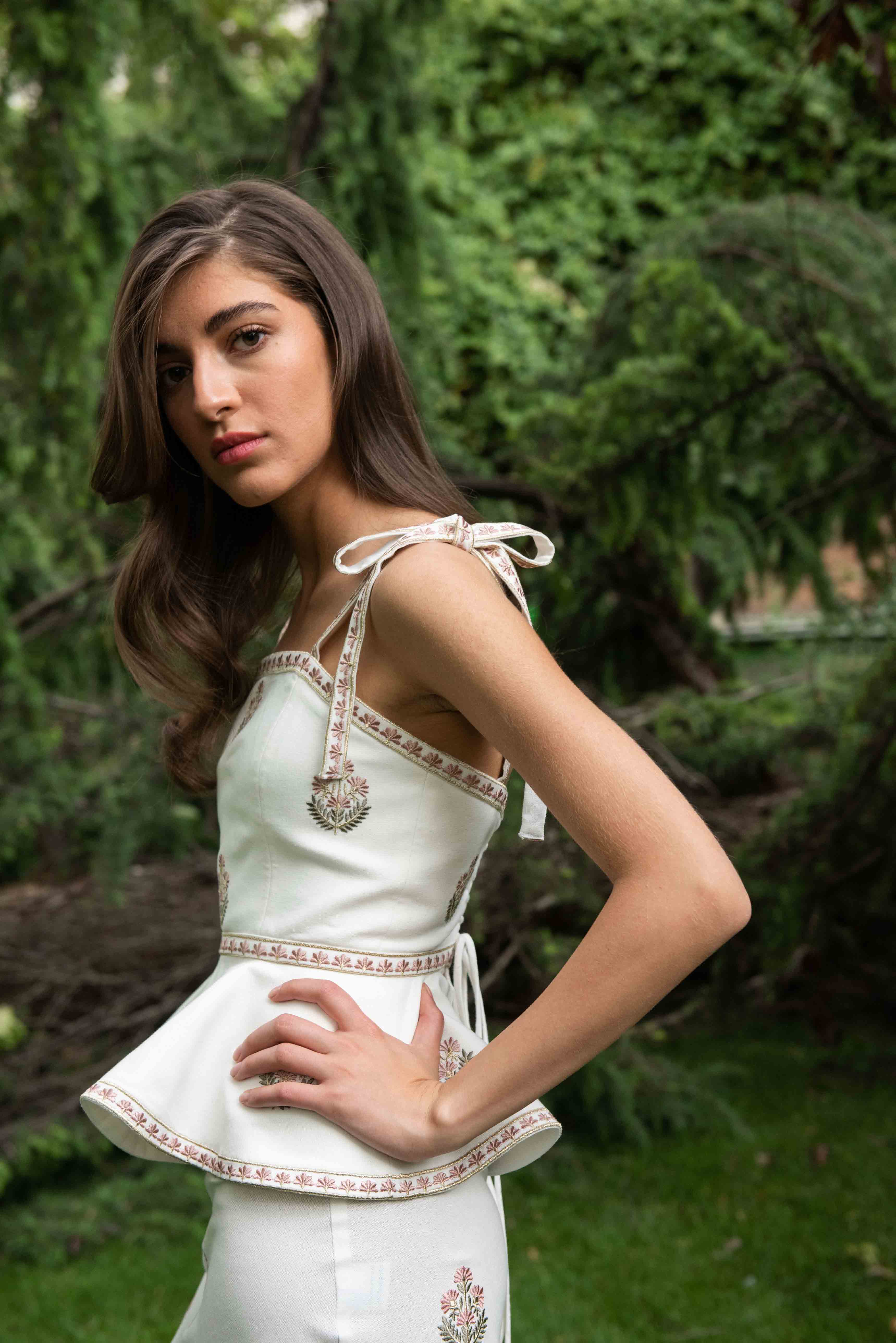 Mina Top - Ivory & Pink by Rosewater House