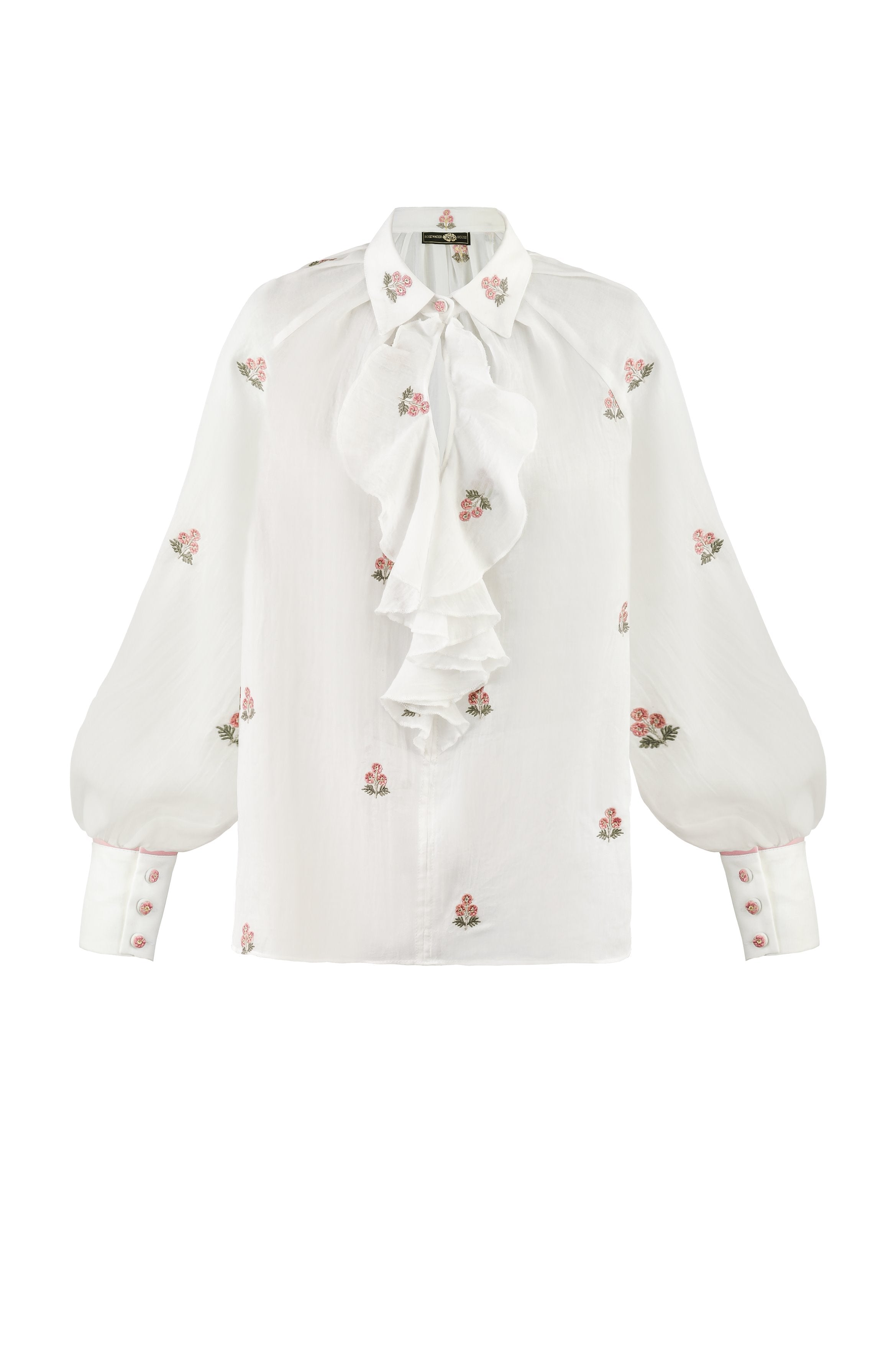 Naz Blouse - White & Pink by Rosewater House