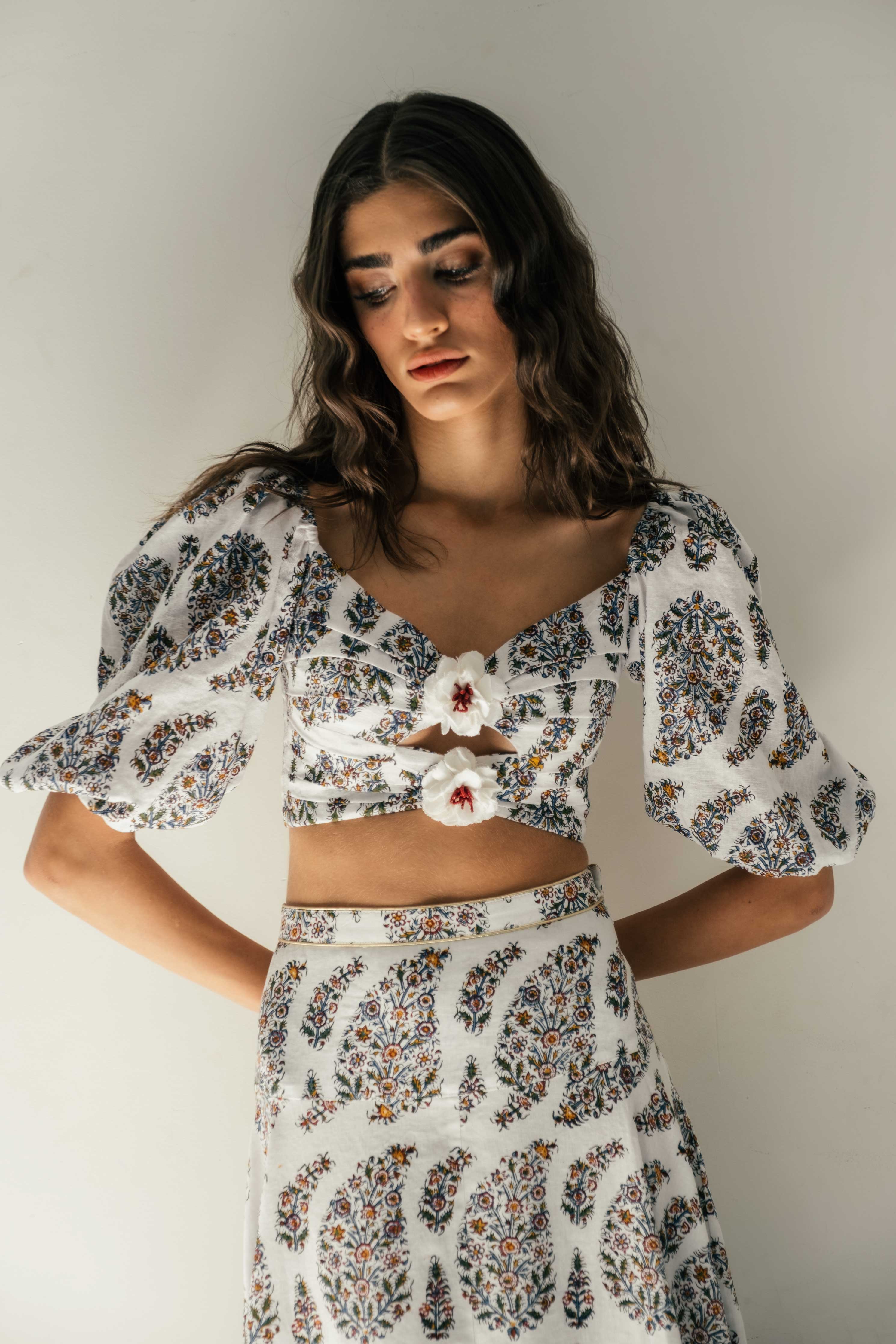 Rosa Cut-Out Bustier - Paisley Ghalamkar by Rosewater House
