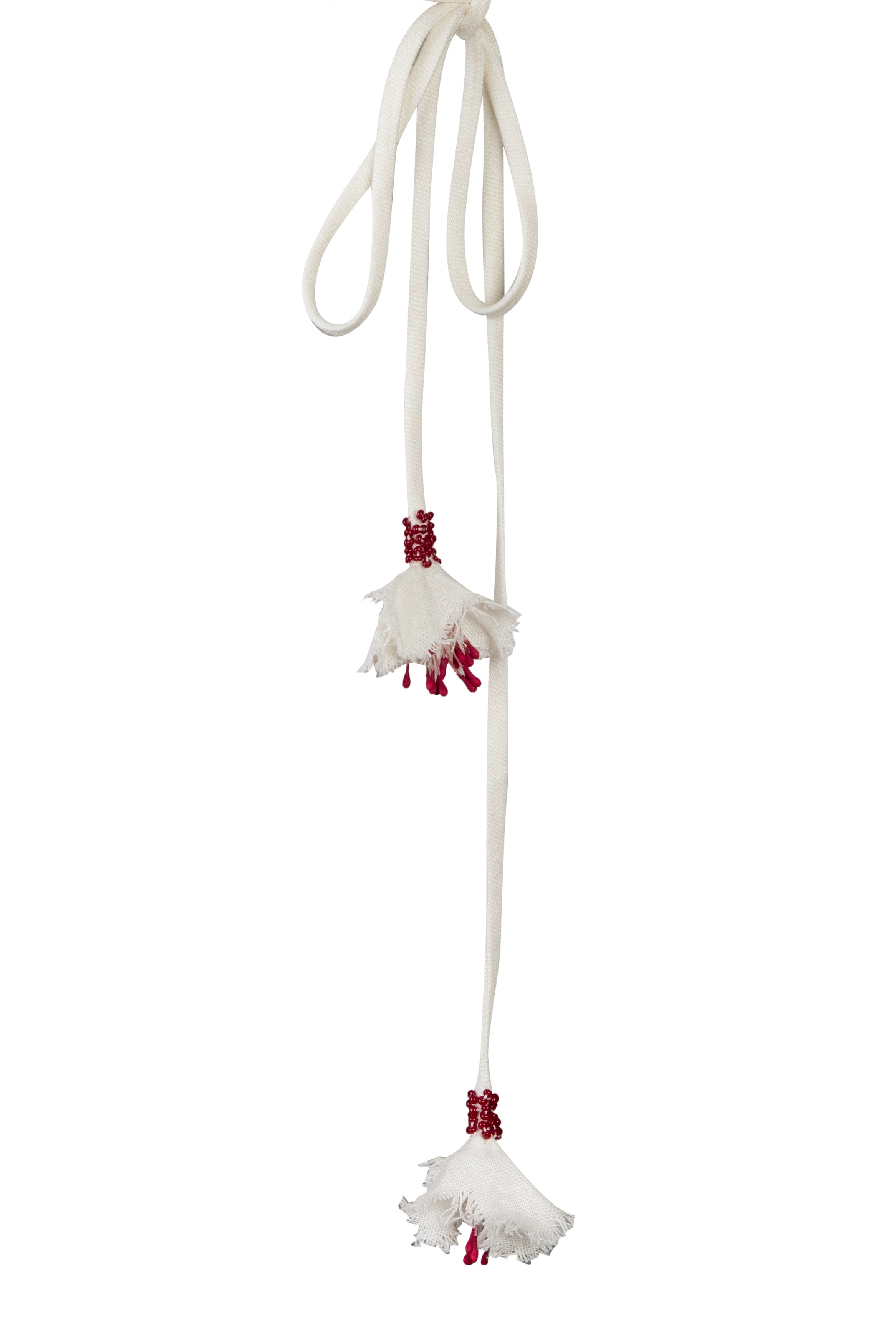 Carnation Crop Top - Ivory & Red by Rosewater House