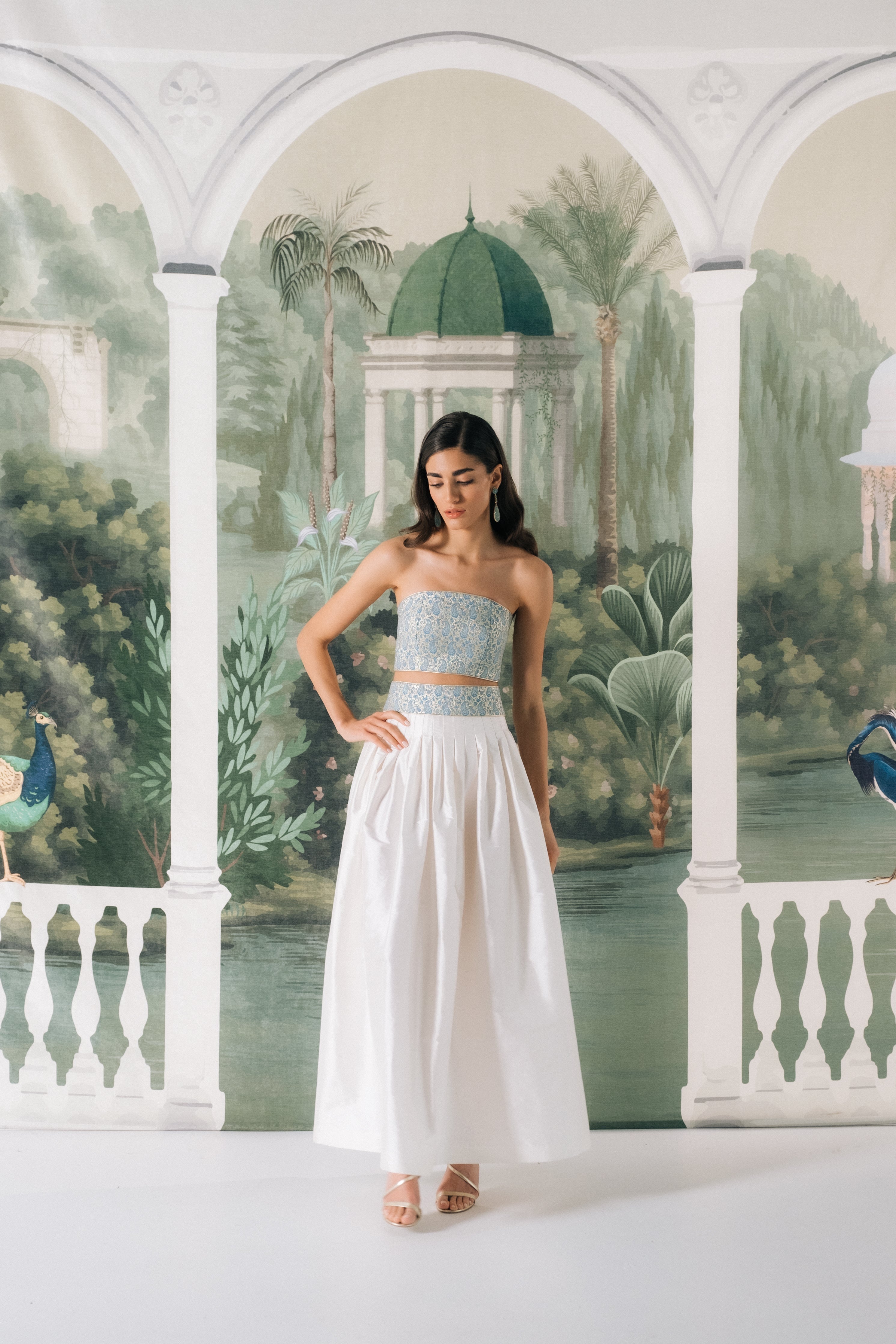 Raw Silk Taffeta Yass Skirt - Off White by Rosewater House