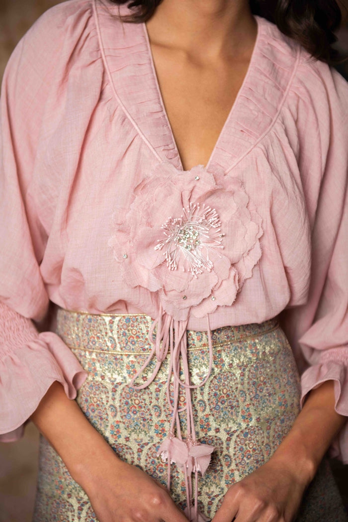 Gol Blouse - Pink by Rosewater House