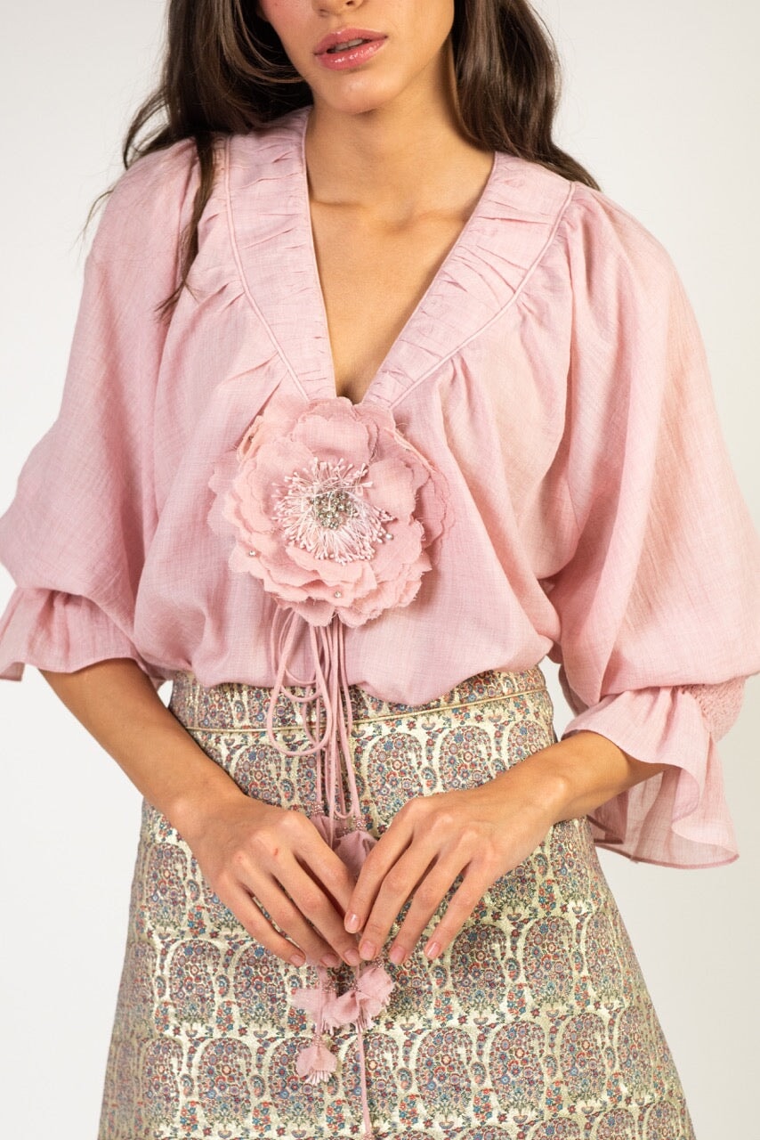 Gol Blouse - Pink by Rosewater House