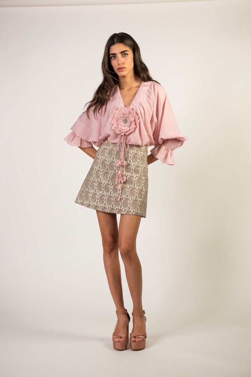 Gol Blouse - Pink by Rosewater House