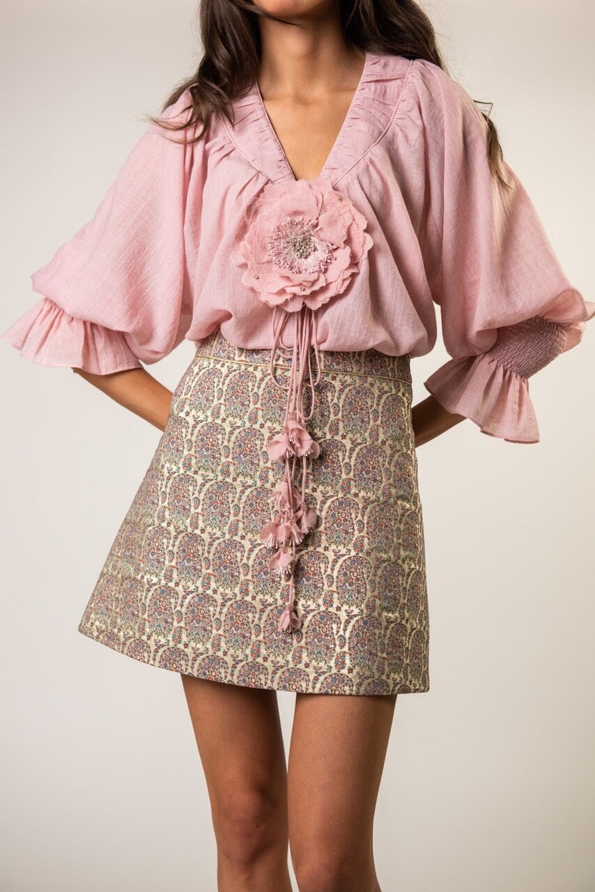Gol Blouse - Pink by Rosewater House