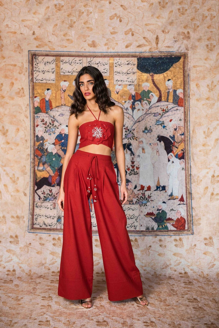 Golestan Pants - Deep Red by Rosewater House