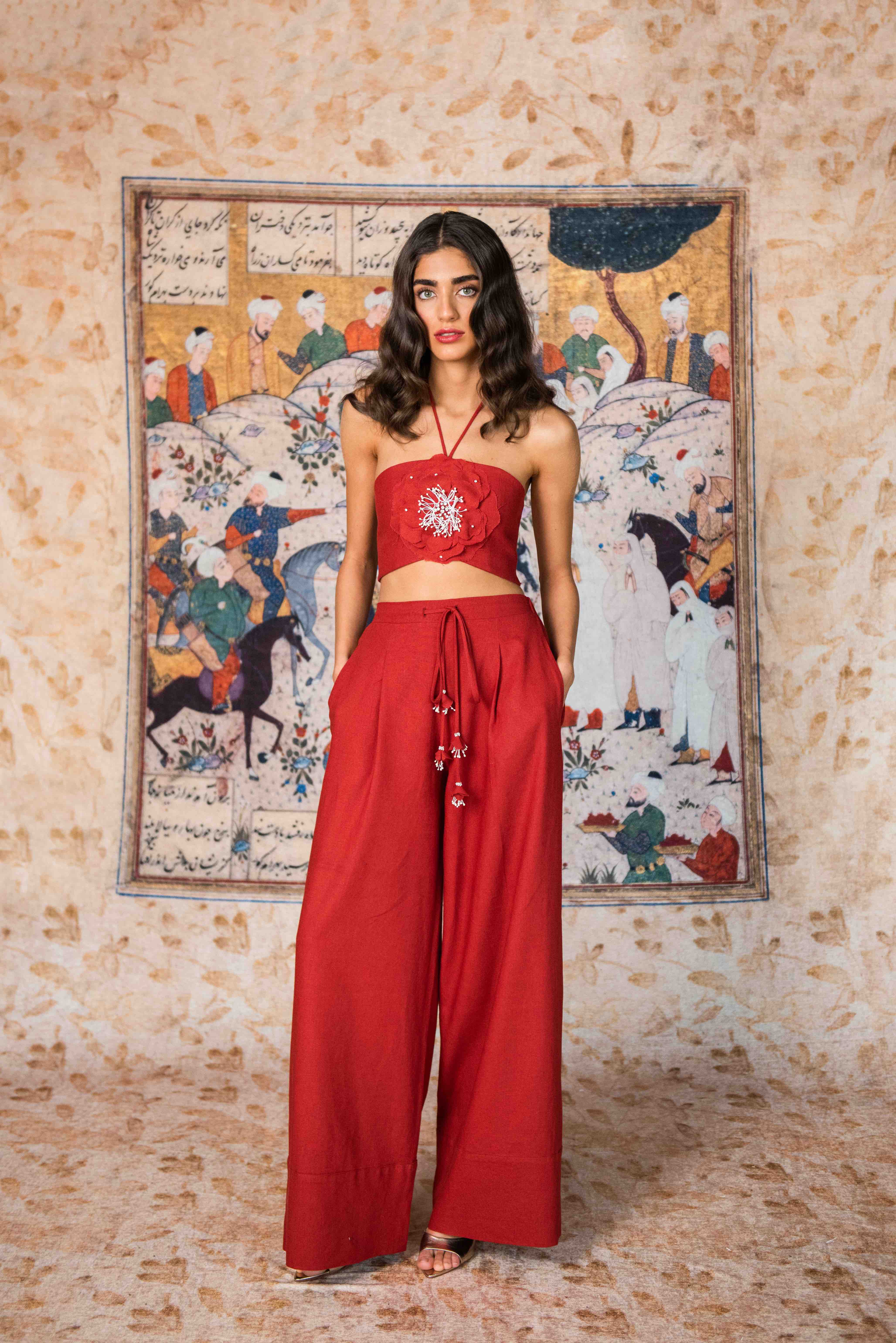 Golestan Pants - Deep Red by Rosewater House