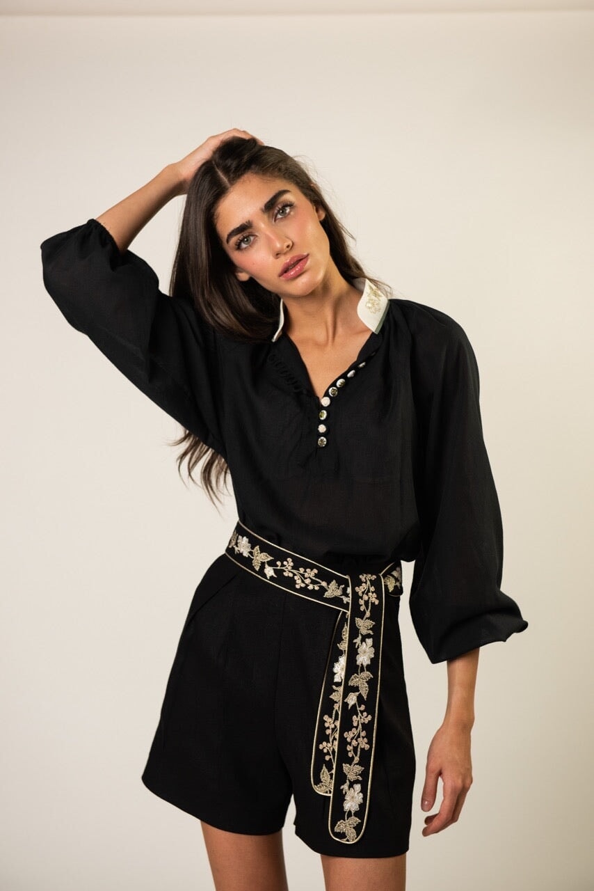 Ivy Blouse - Black by Rosewater House