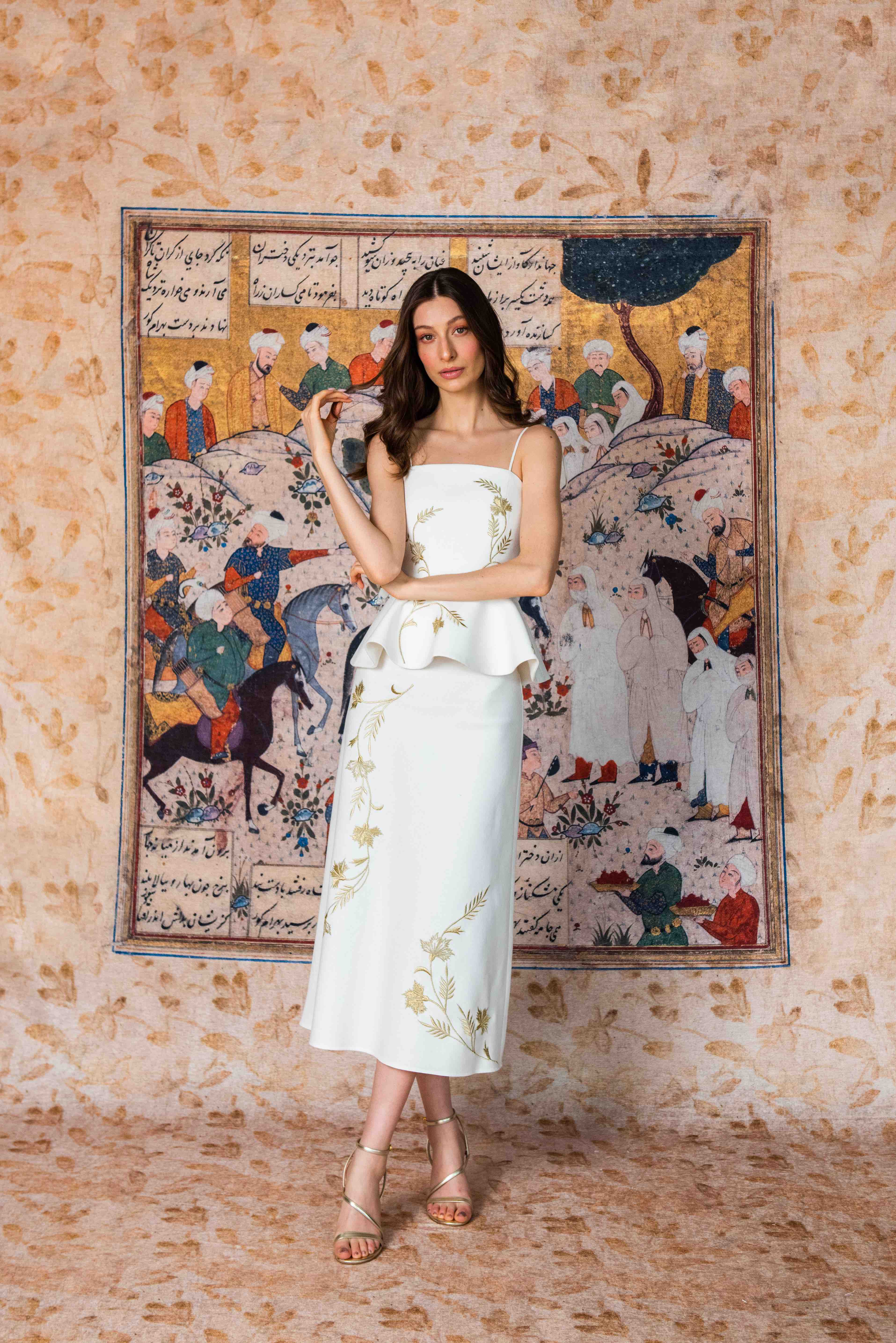 Lily Skirt - Ivory & Gold by Rosewater House