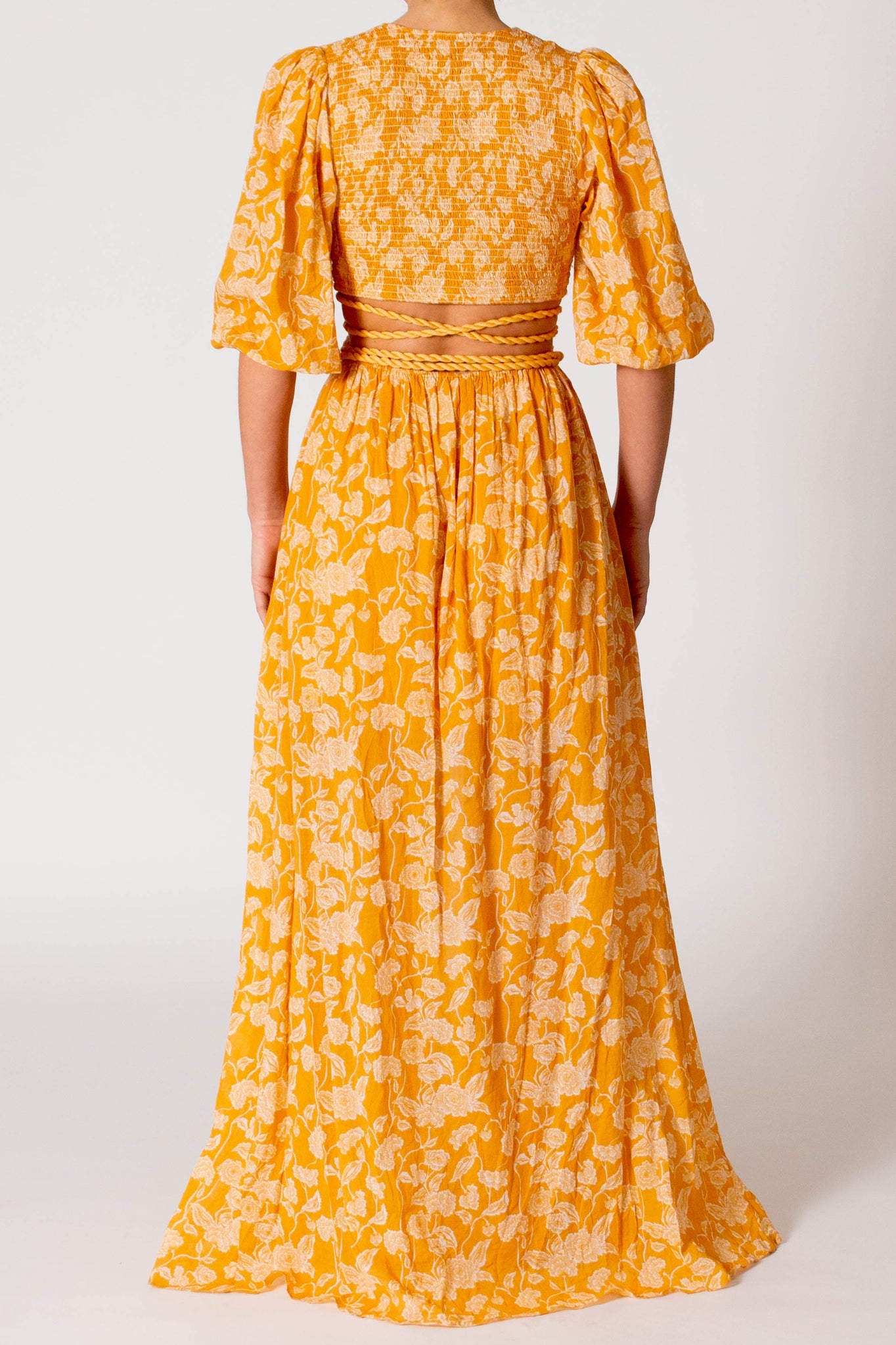 Farrah Printed Gauze Dress - Honey by Miguelina