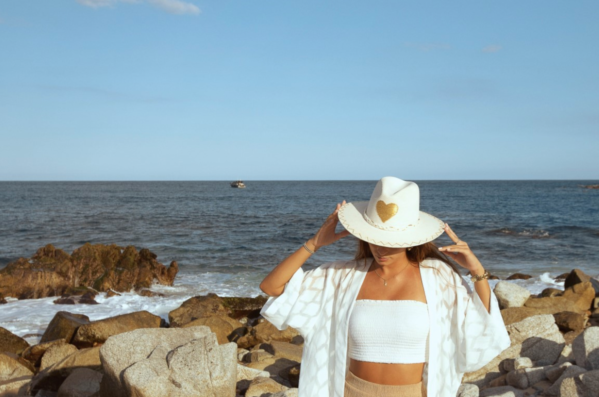 Ximena Gold Hat by Corazon Playero