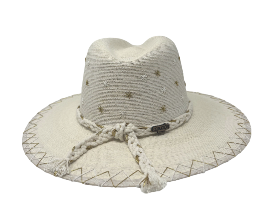 Exclusive Star Light Palm Gold Hat by Corazon Playero
