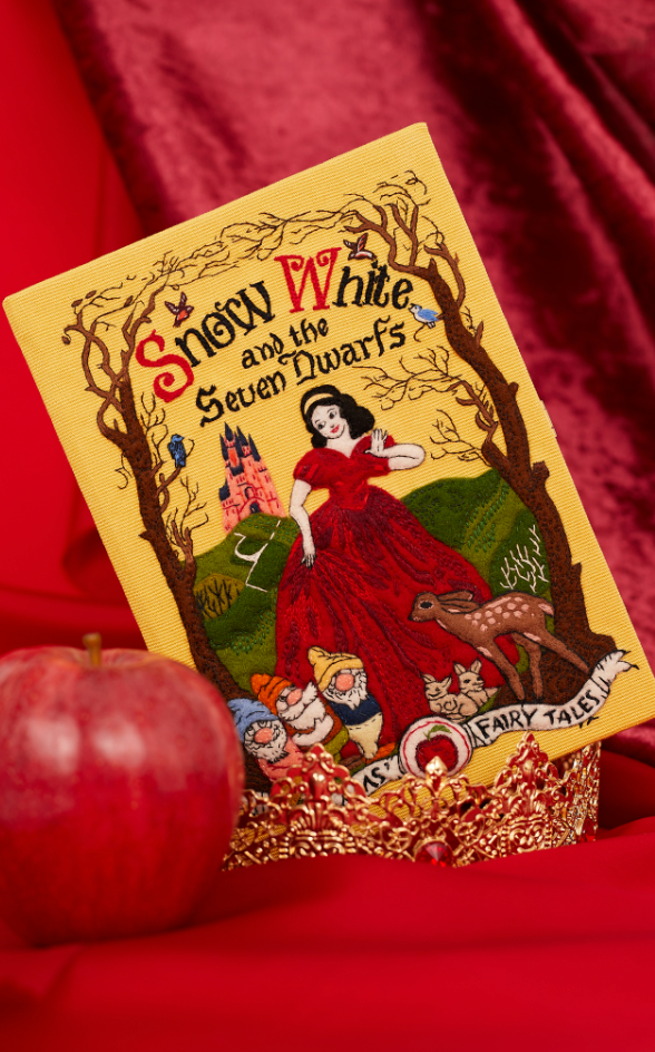 Snow White Yellow Strapped Book Clutch by Olympia Le-Tan
