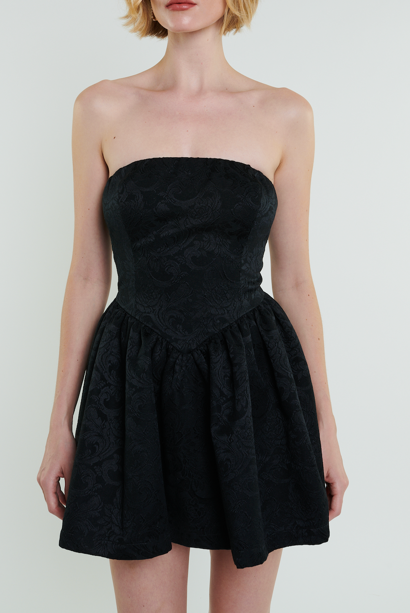 Roxanne Mini Dress in Black by Madeline Marie