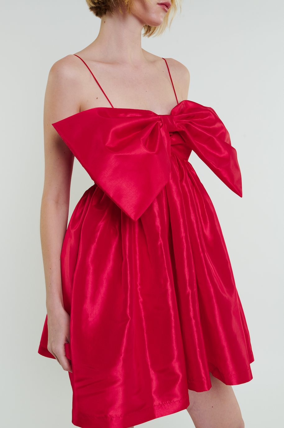 Stewart Mini Bow Dress in Cherry Red by Madeline Marie