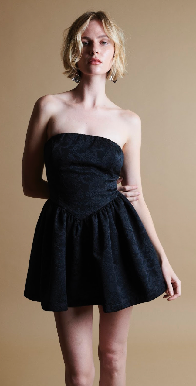 Roxanne Mini Dress in Black by Madeline Marie