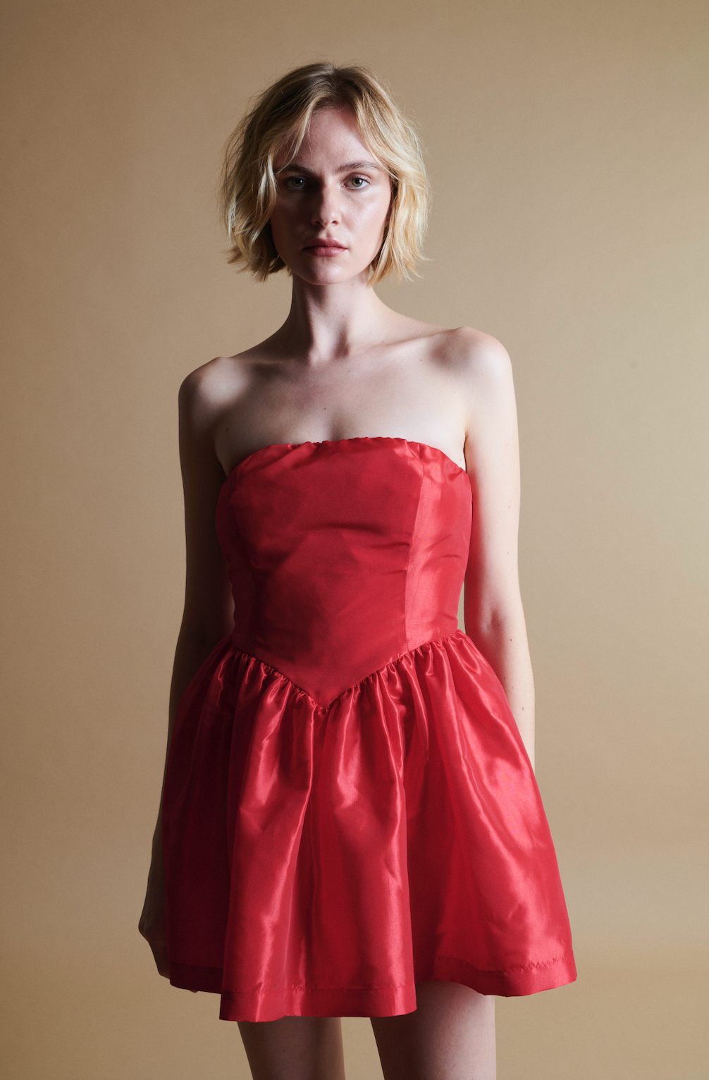 Roxanne Mini Dress in Cherry Red by Madeline Marie