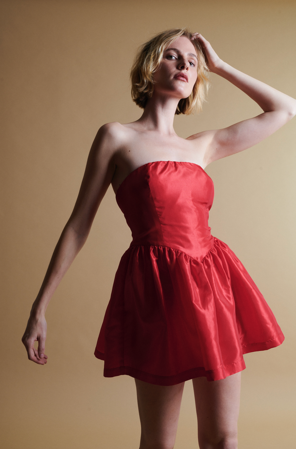 Roxanne Mini Dress in Cherry Red by Madeline Marie