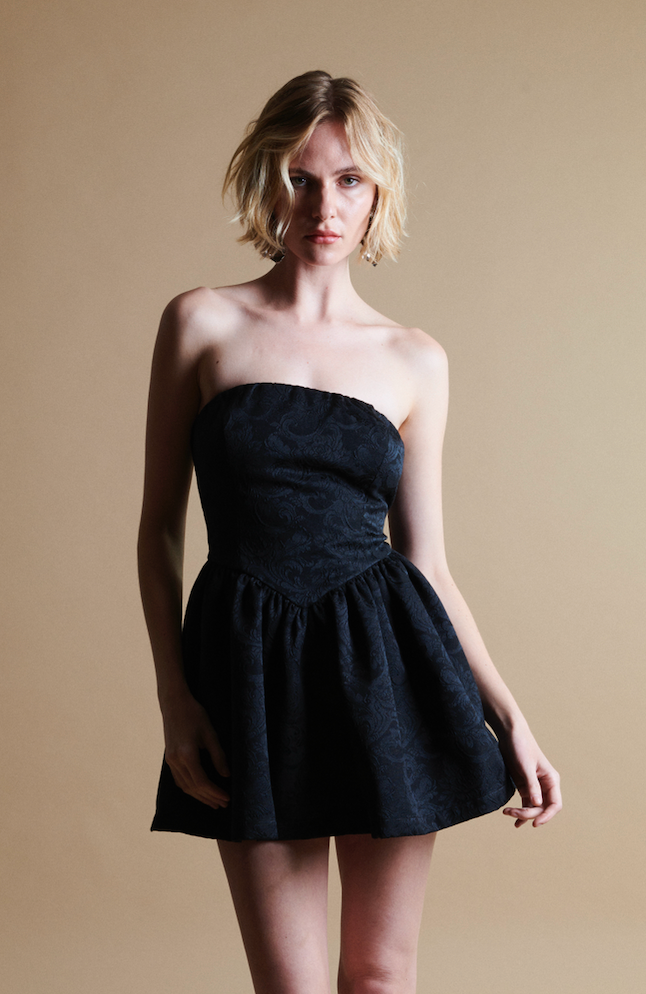 Roxanne Mini Dress in Black by Madeline Marie