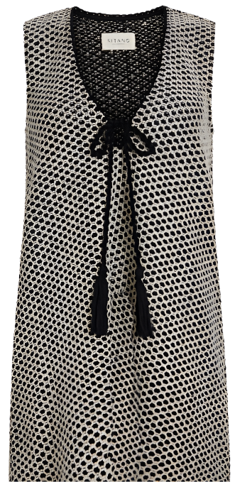 Sorrento Short Dress - Black and Cream by Sitano