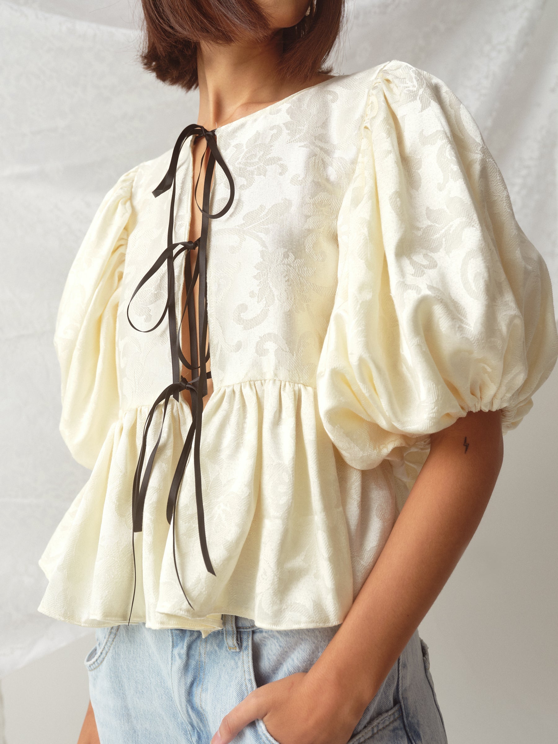 Kels Blouse In Vintage Creme by Madeline Marie